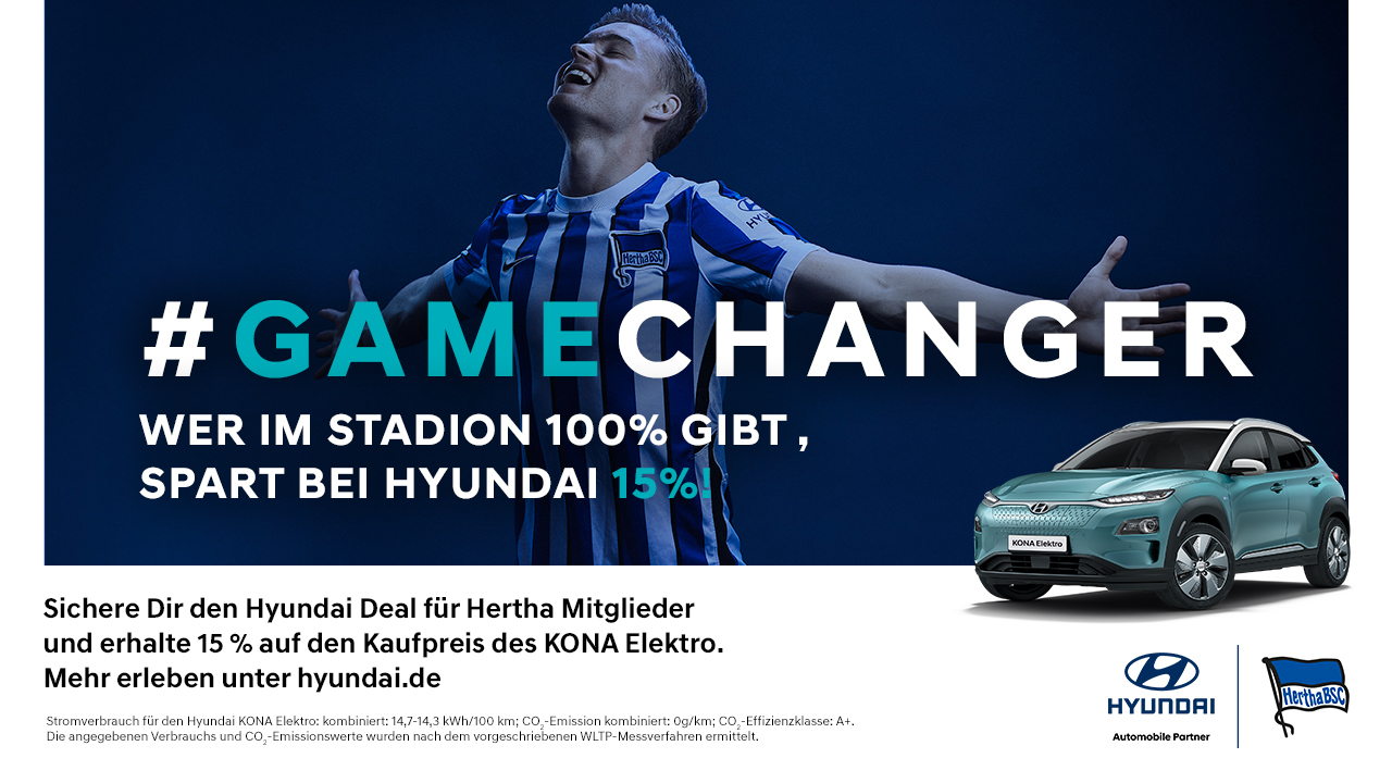 #Gamechanger - Hyundai gewährt Hertha-Mitgliedern 15 Prozent Rabatt