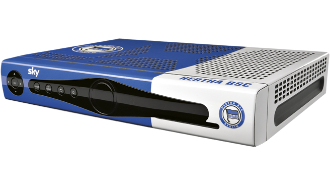Der Sky Receiver in den Hertha-Farben