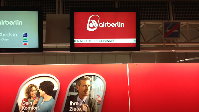 Netter AirBerlin-Gruß am Flughafen