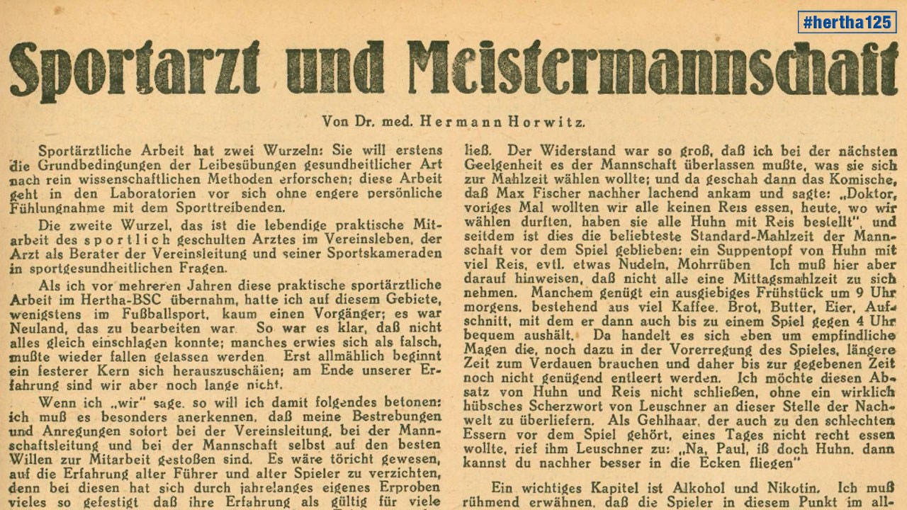 Ein Blick ins Archiv: Horwitz über Sporternährung