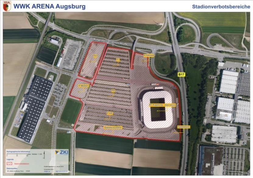 Das Gelände der Augsburger Arena.