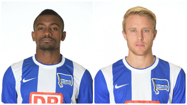 Kalou und Skjelbred in der 'Mall of Berlin'
