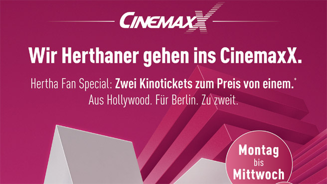 CinemaxX-Angebot für Vereinsmitglieder