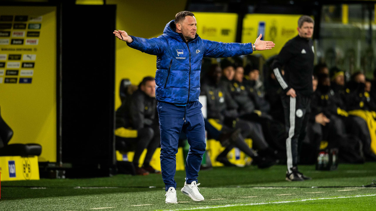 Pál Dárdai an der Seitenlinien beim Auswärtsspiel in Dortmund.