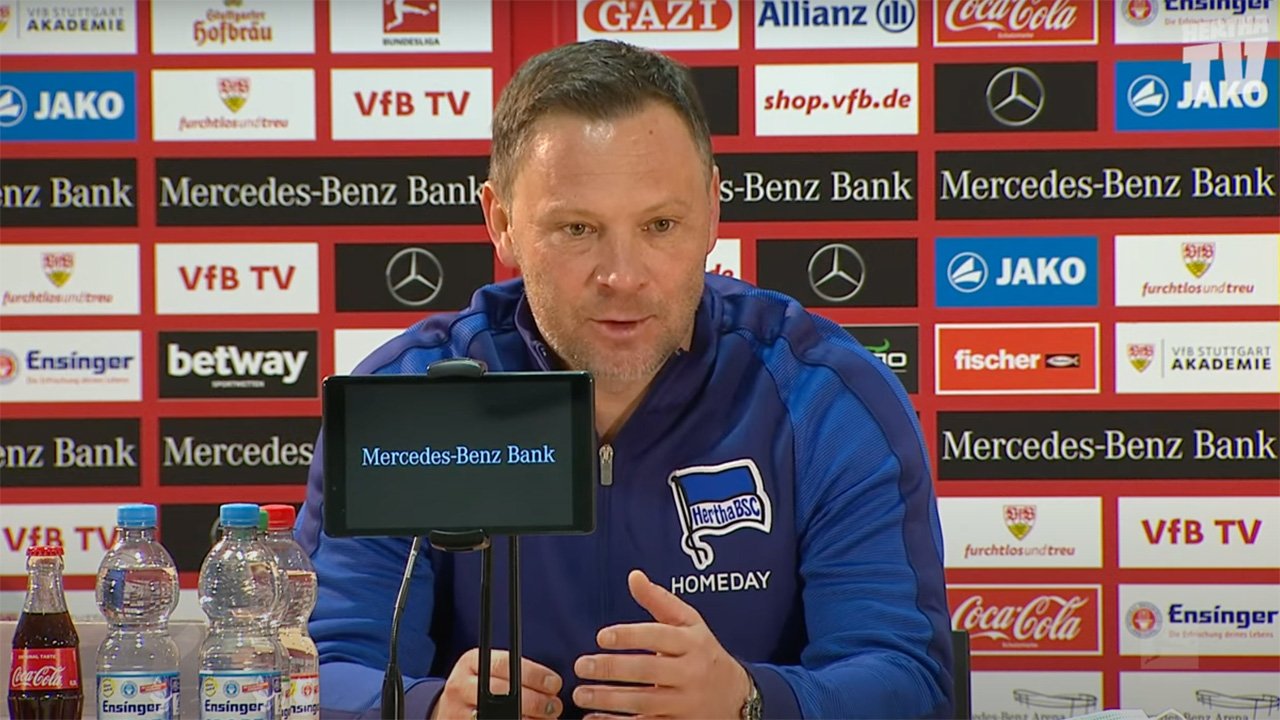 Pál Dárdai auf der PK nach Stuttgart