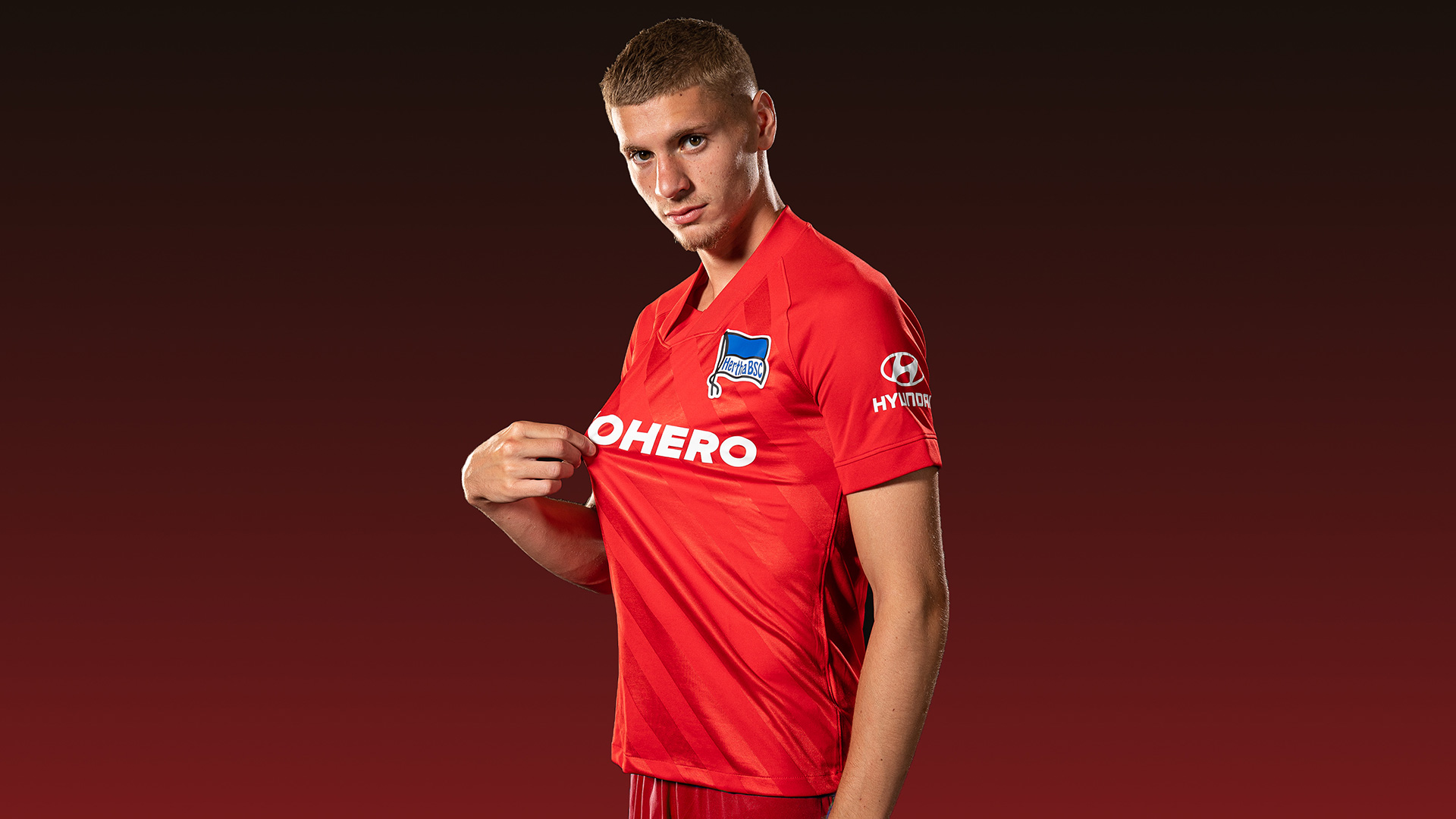 Márton Dárdai wearing our 2021/22 third shirt.