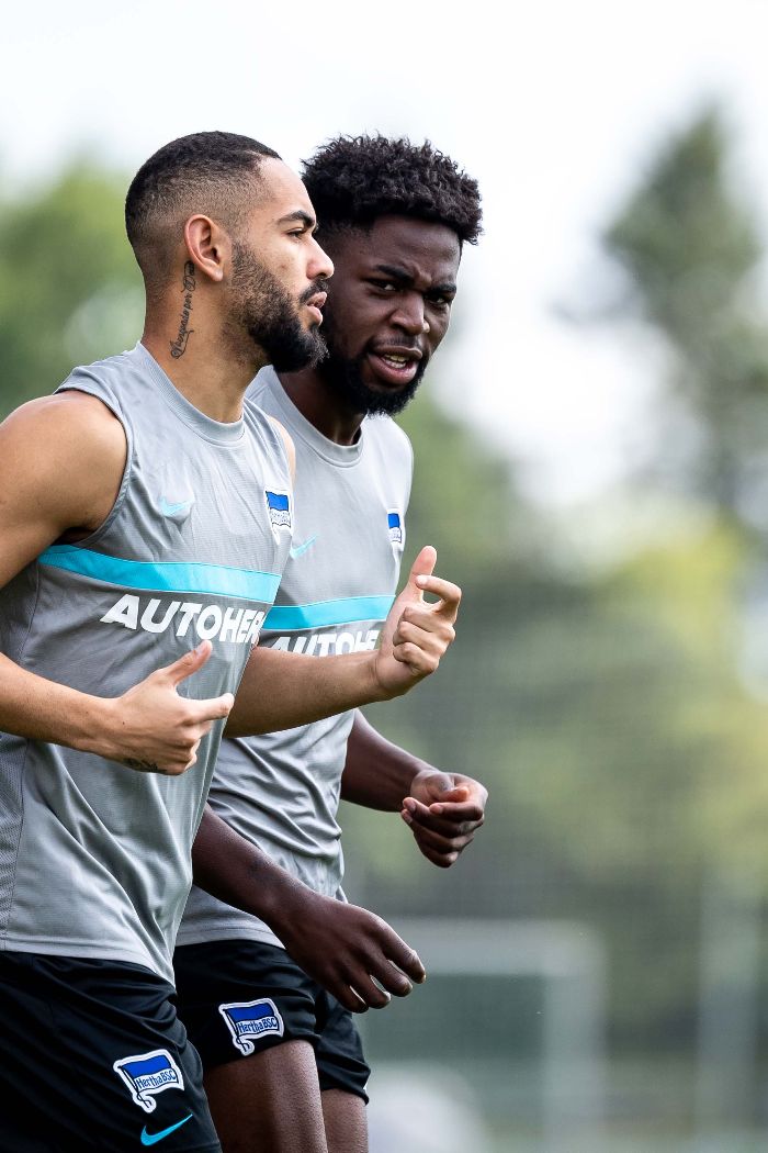 Matheus Cunha (L) on Wednesday, training at Schenckendorffplatz.