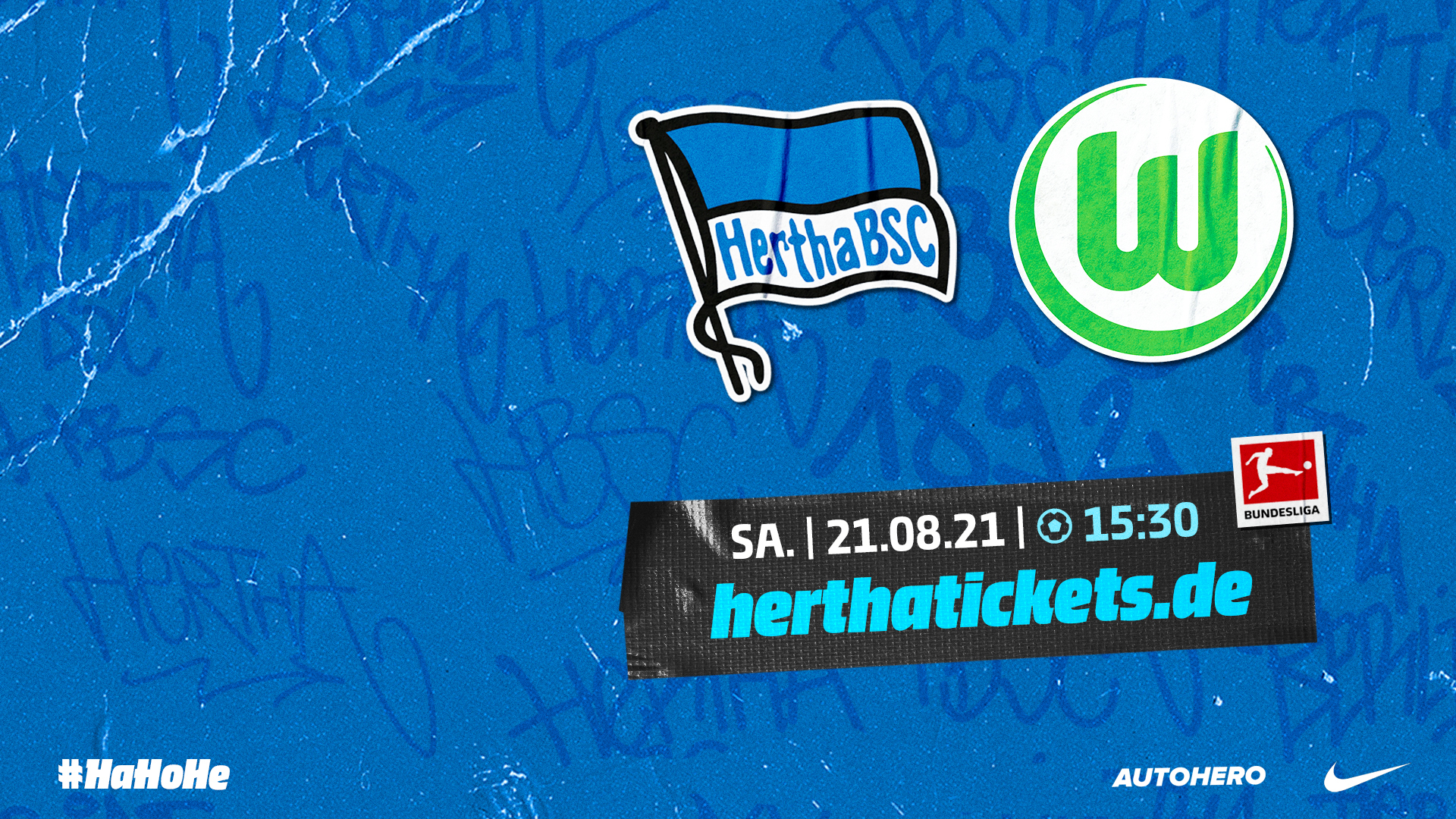 Ticketankündigung zum Heimspiel gegen Wolfsburg.