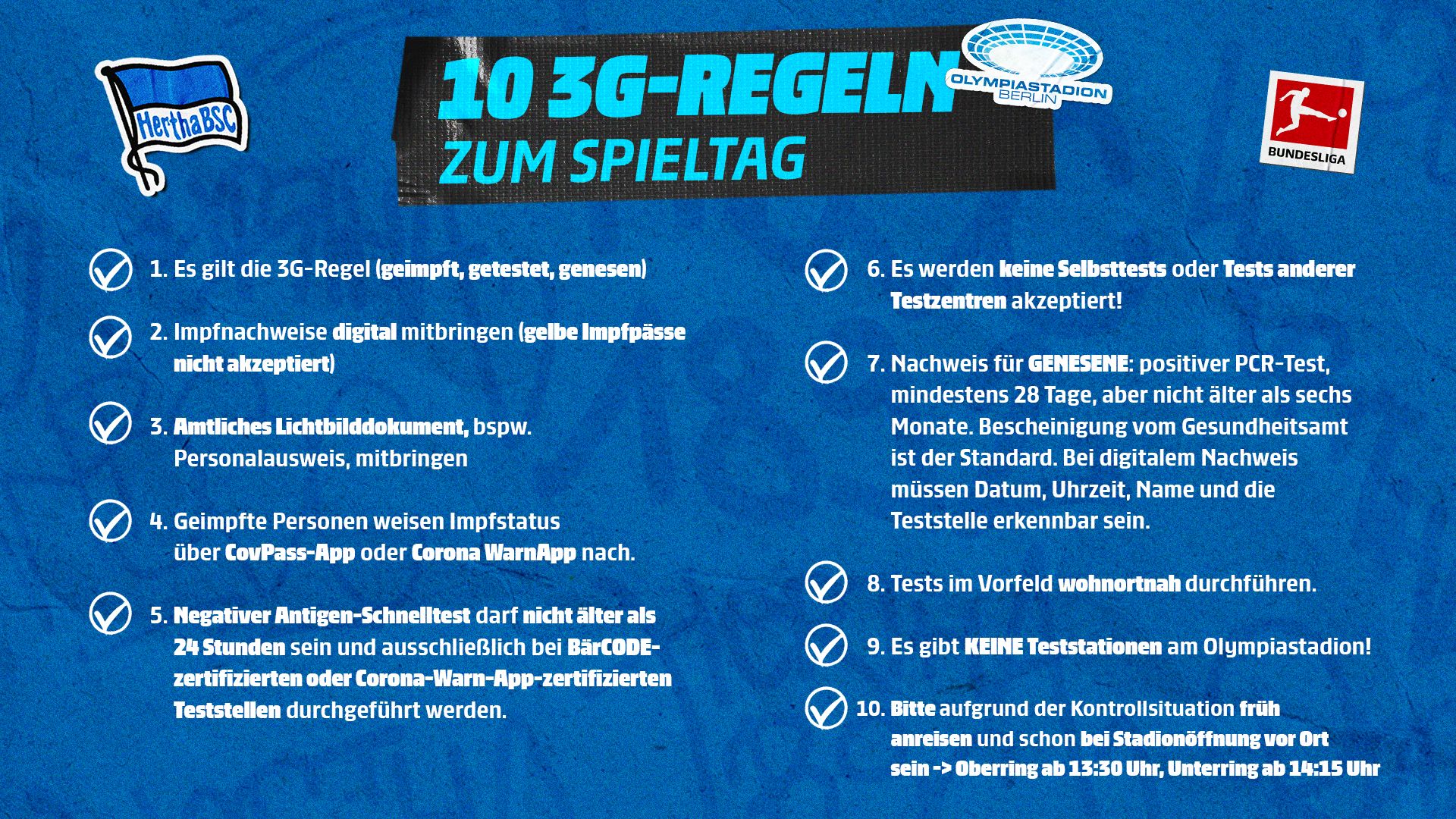 Zehn Infos zum Stadioneinlass im Olympiastadion.