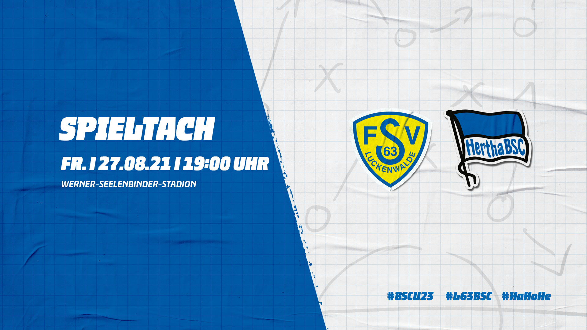 Spieltagsankündigung FSV 63 Luckenwalde gegen Hertha BSC U23.