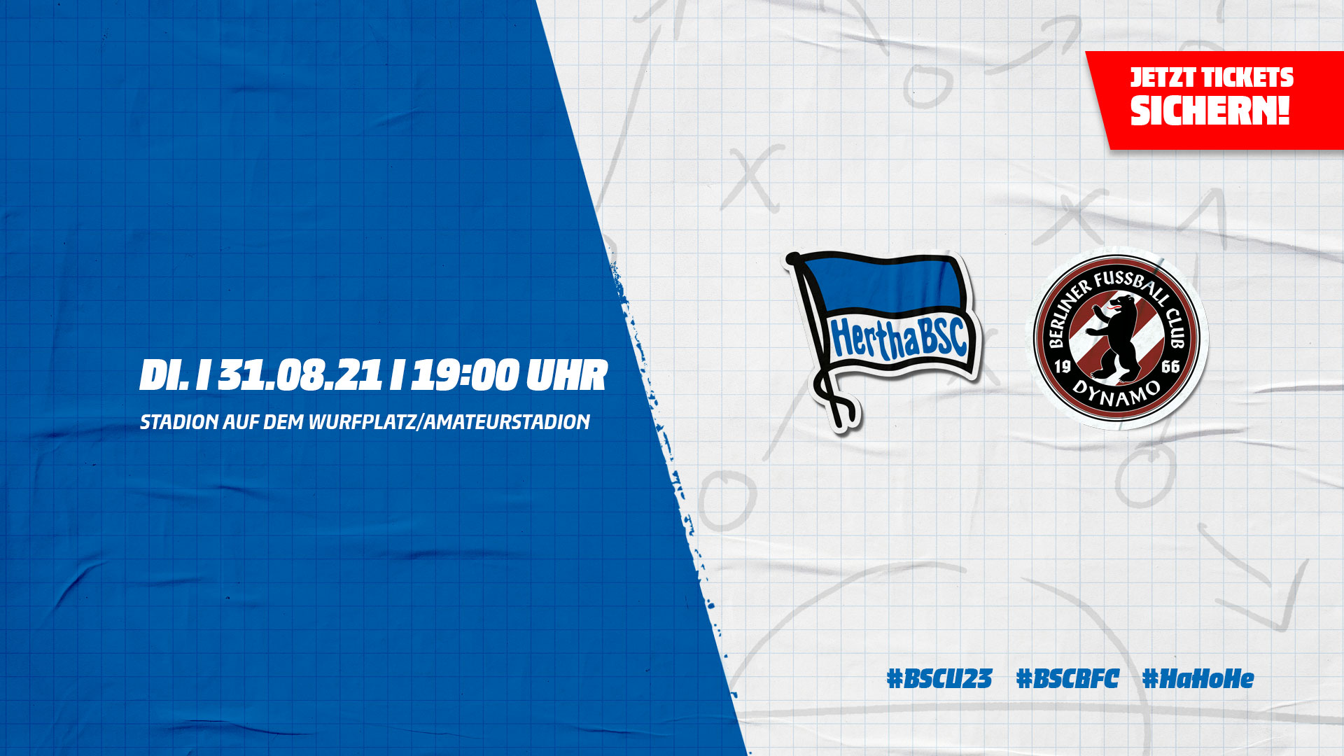Ticketverkauf Hertha BSC U23 - BFC Dynamo.