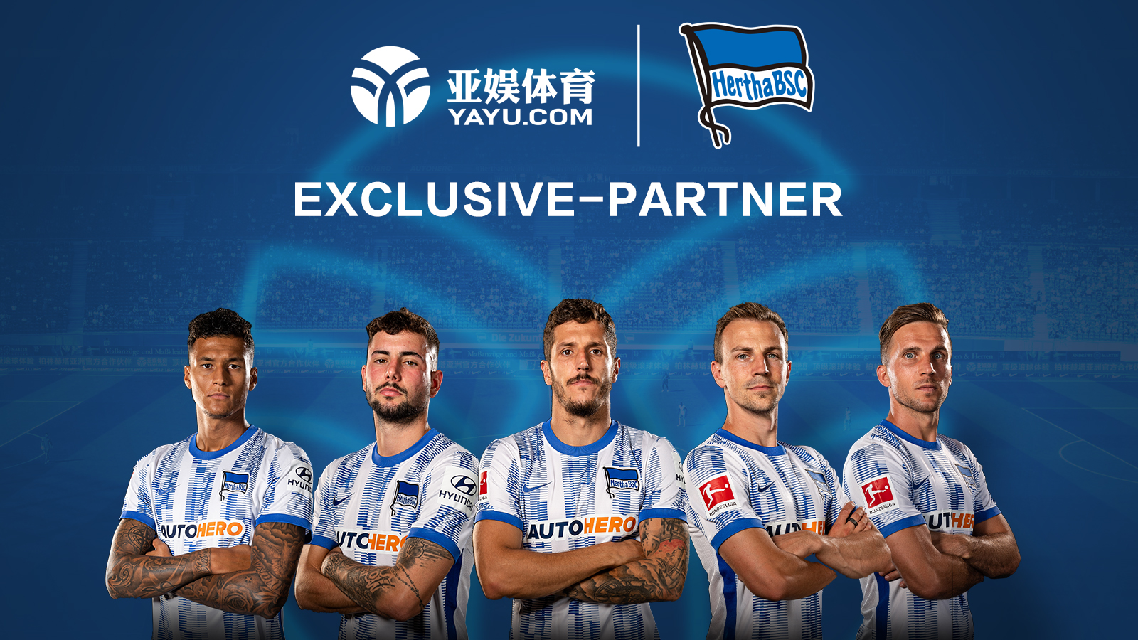 A graphic announcing the partnership between Yayu Sports and Hertha BSC