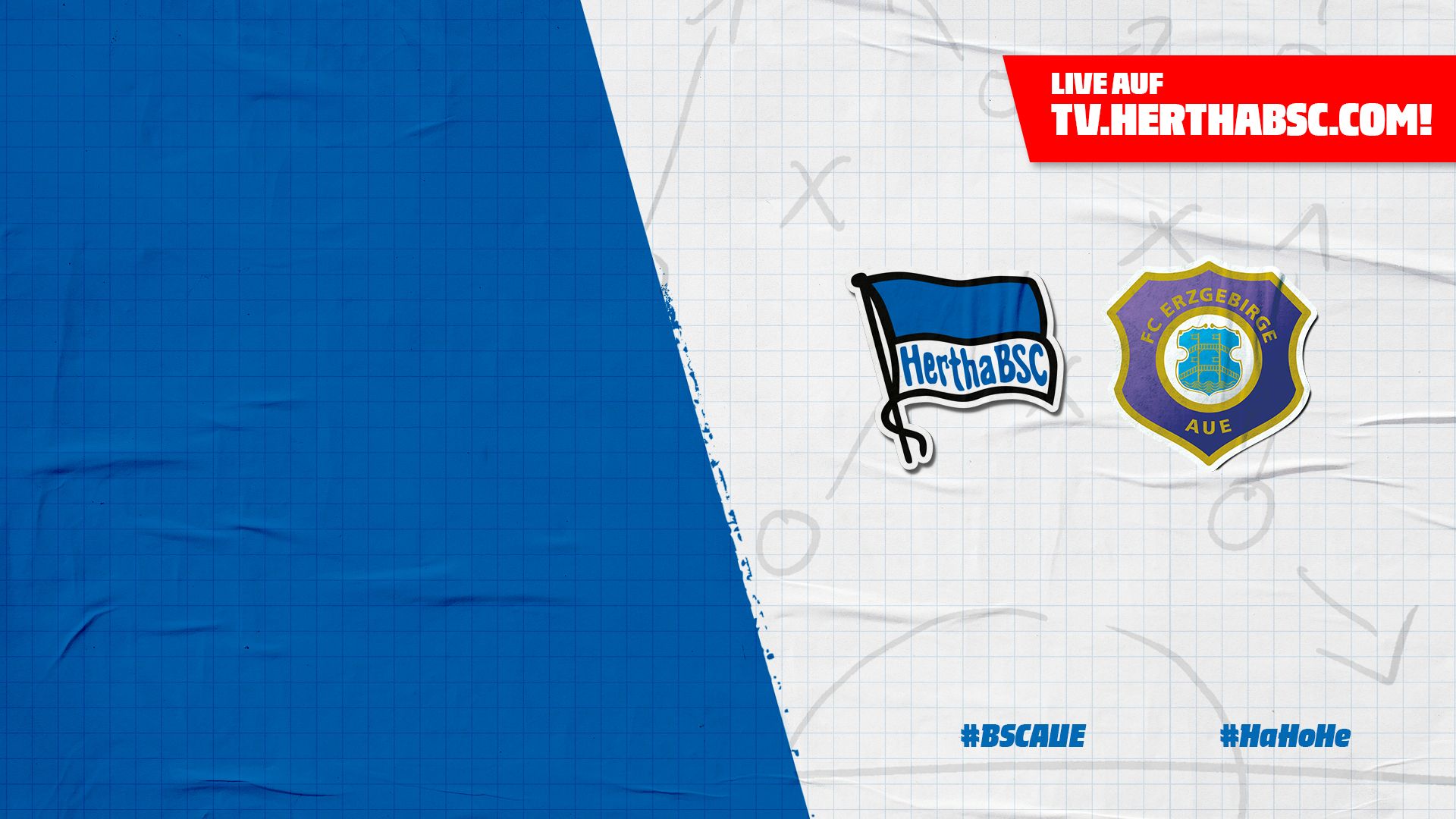 Testspiel-Ankündigung Hertha BSC gegen Aue.