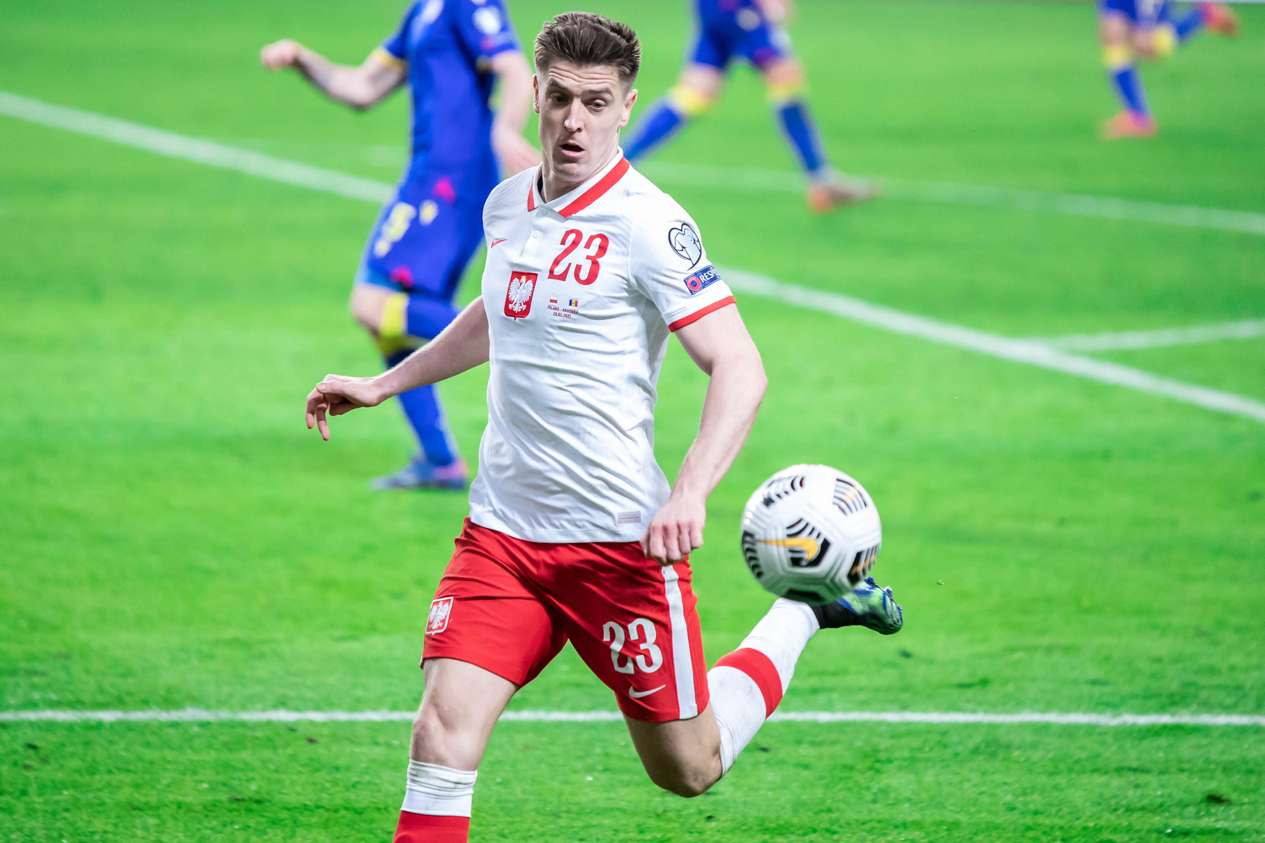 Krzysztof Piątek in action against Andorra in March.