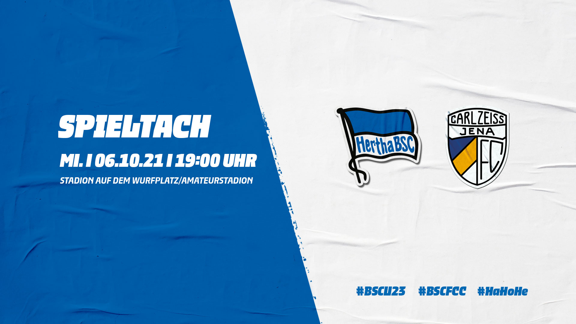 Unsere U23 empfängt am 6. Oktober um 19 Uhr den FC Carl Zeiss Jena.