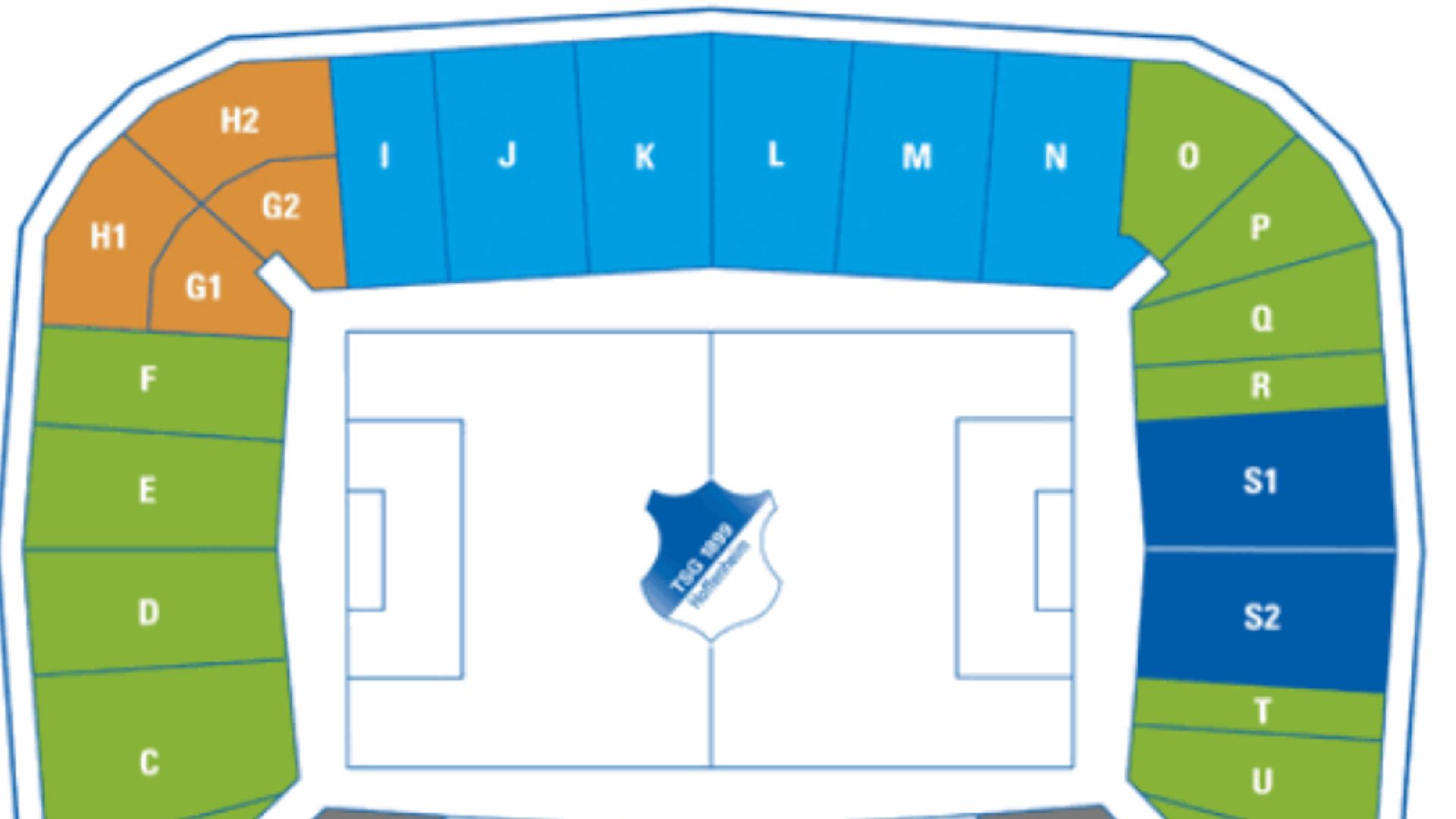 Der Stadionplan von der TSG 1899 Hoffenheim.