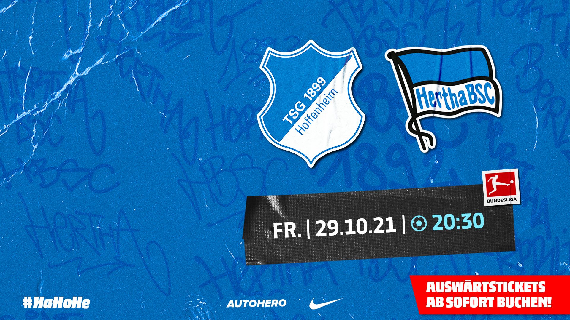 Die Ankündigung zum Auswärtsspiel in Hoffenheim.