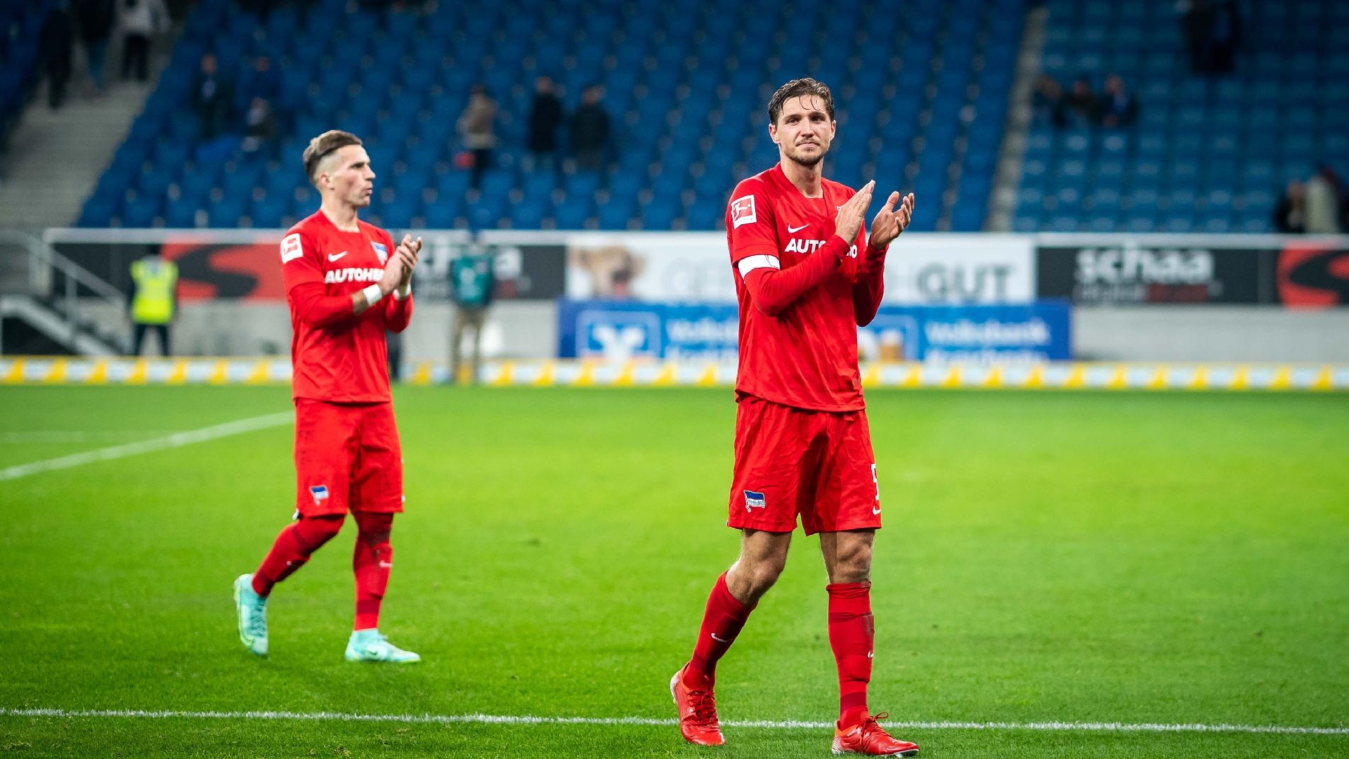 Niklas Stark thanks the fans who travelled to watch the game.