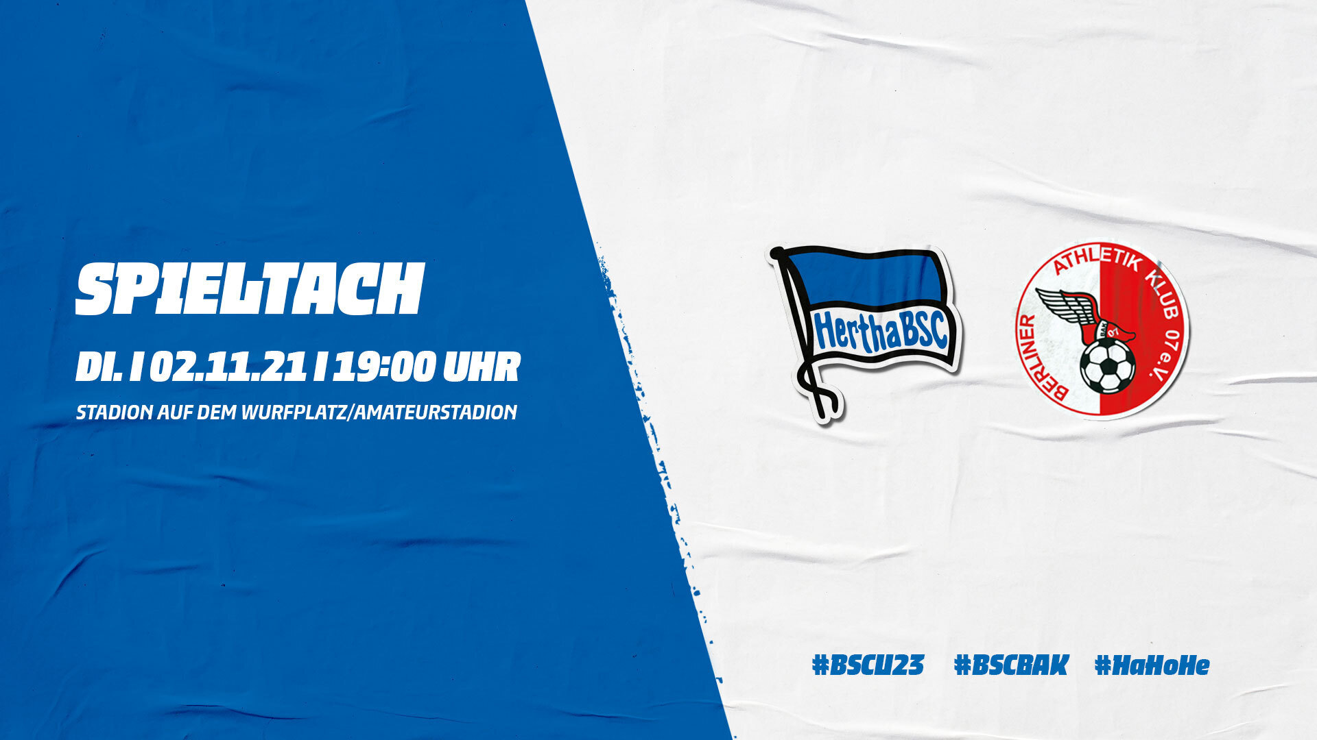 Unsere U23 empfängt den Berliner Athletik Klub 07.