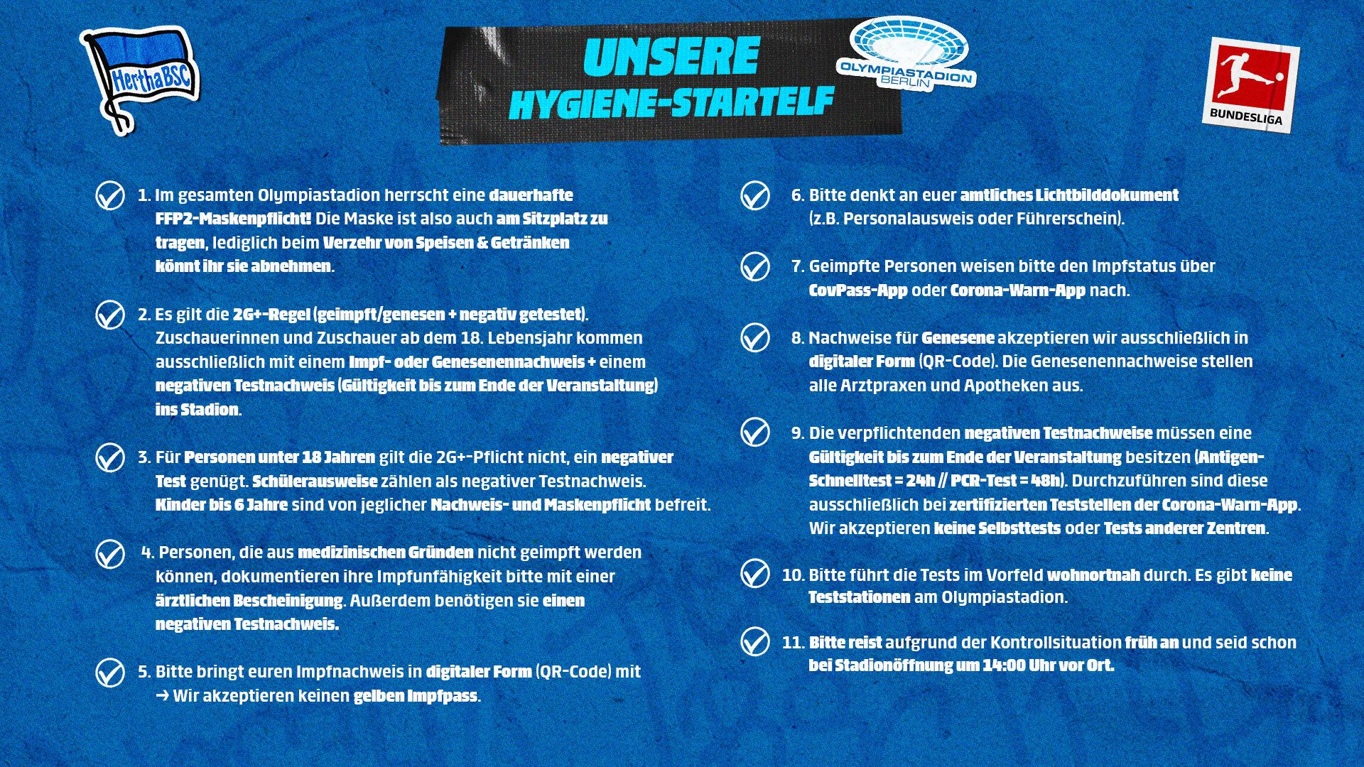 Unsere elf Hygieneregeln für das Heimspiel gegen Köln.