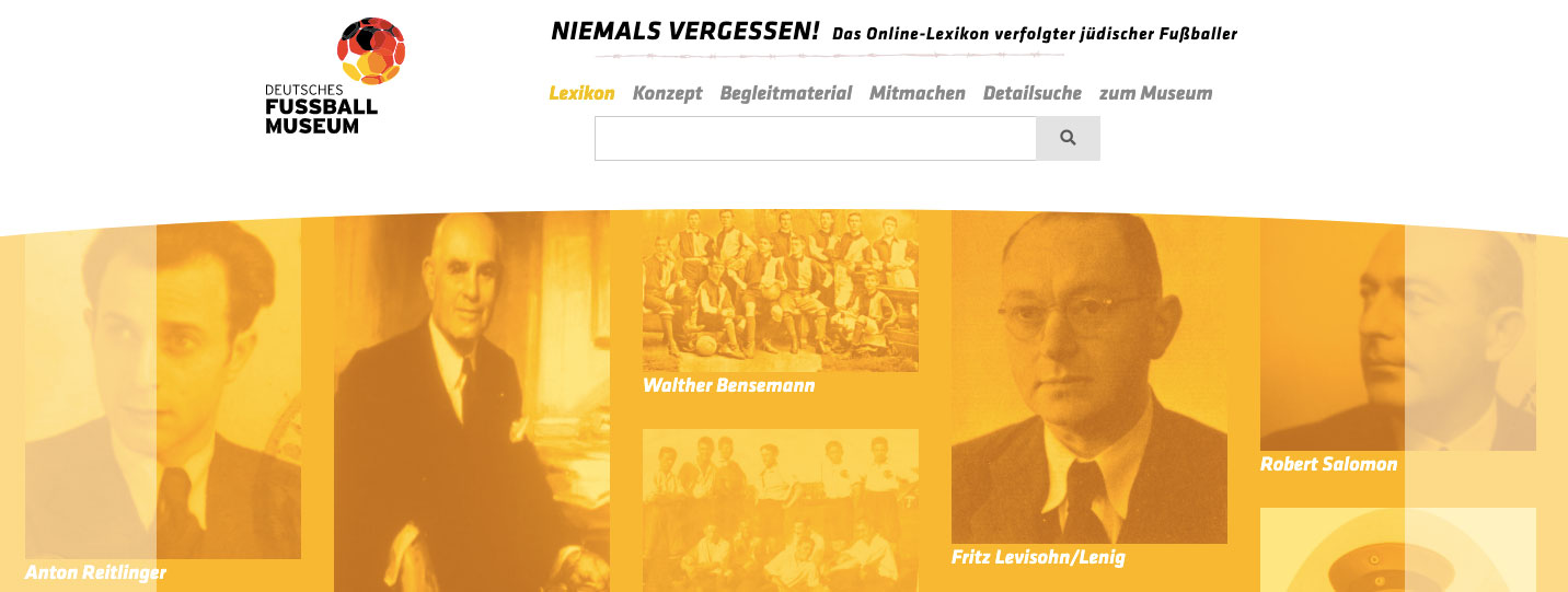 Screenshot: Das Online-Lexikon vom Deutschen Fußballmuseum.