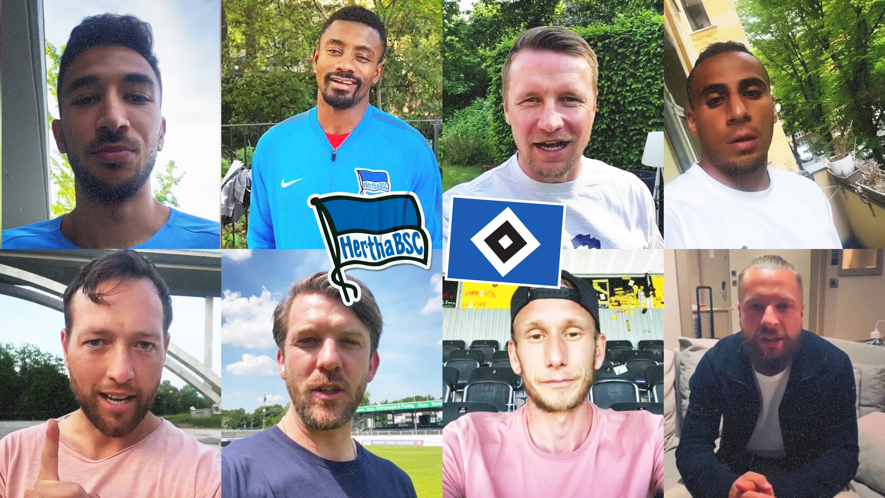 Blau-weiße Ikonen in einer Videobotschaft an alle Hertha-Fans.