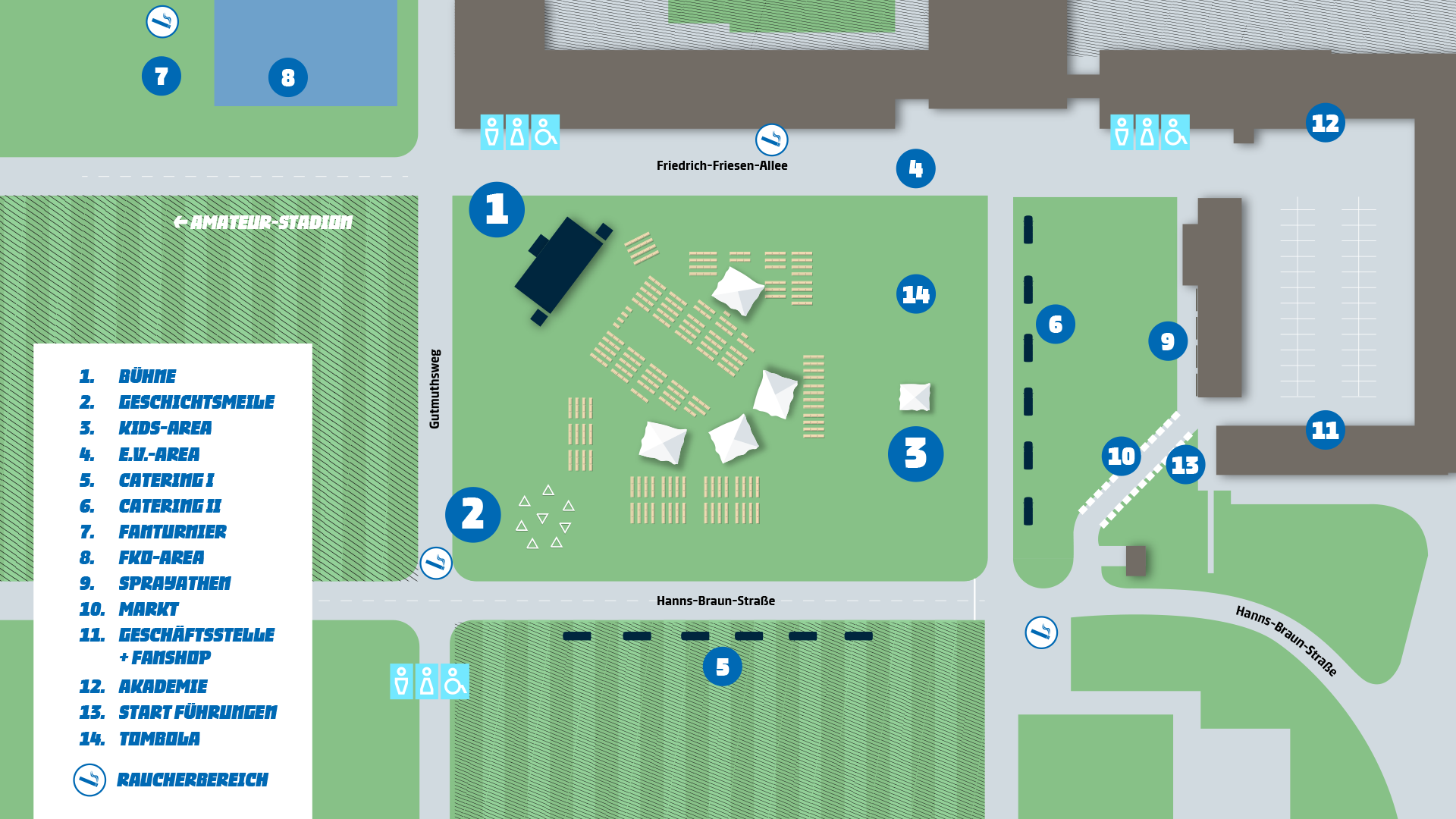 Der Lageplan für das Jubiläumsfest.