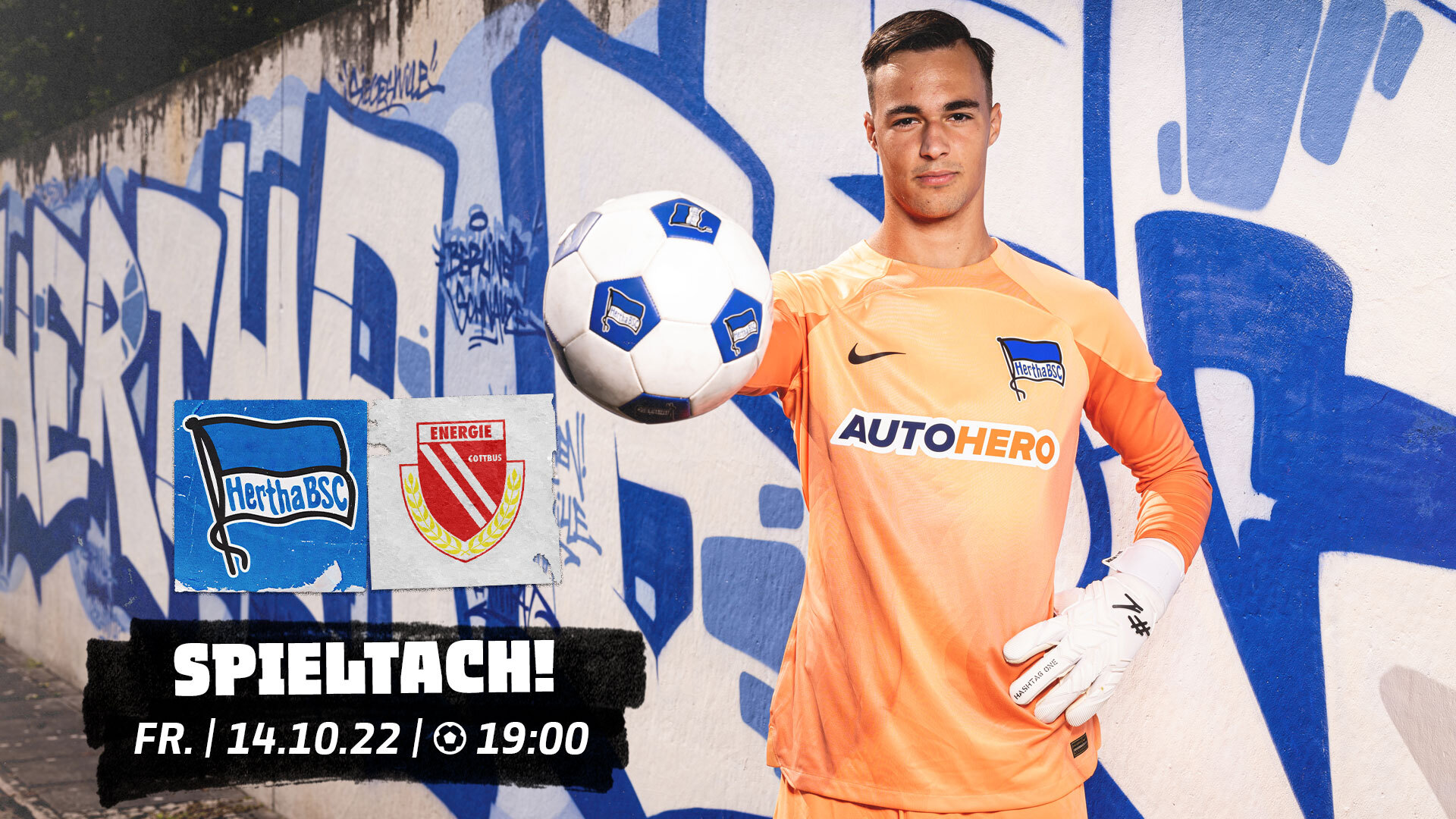 Spieltagsgrafik zum Heimspiel unserer U23 gegen den FC Energie Cottbus.