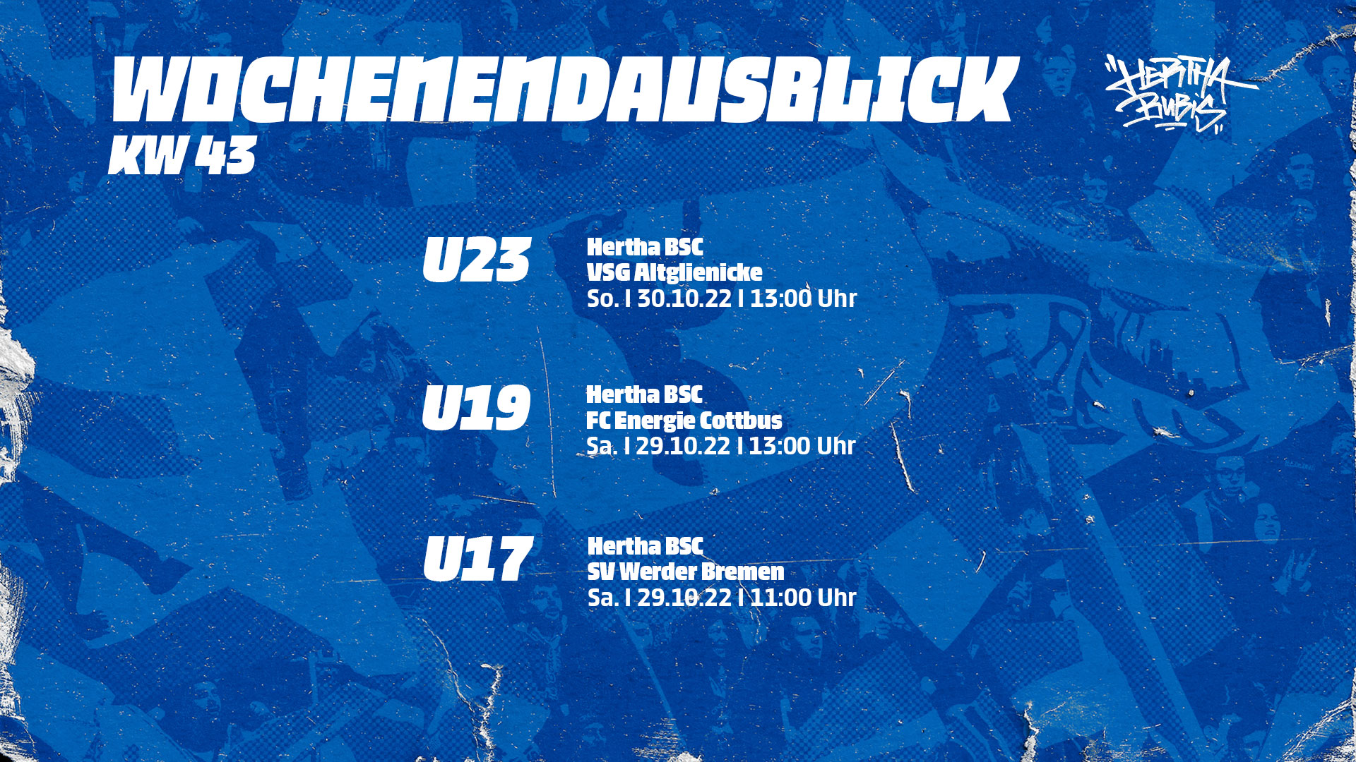 Die Ansetzungen unserer Nachwuchsteams in der Spieltagsgrafik.