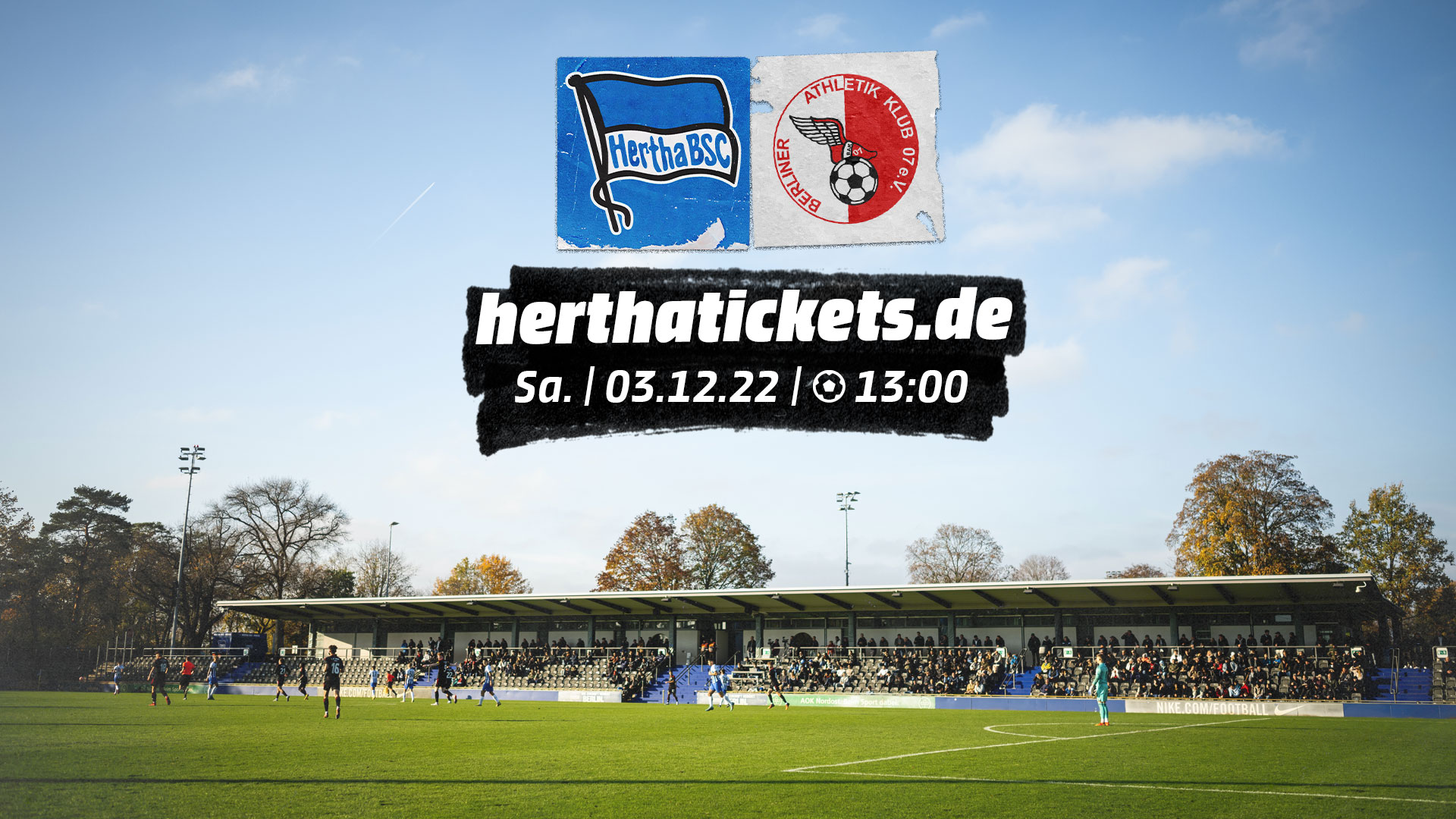 Die Ticketgrafik für das Heimspiel unserer U23 gegen den Berliner Athletik Klub 07.