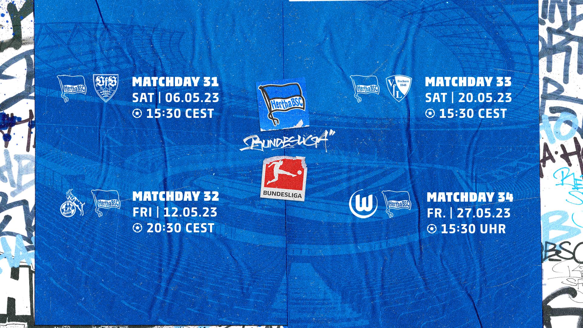 Graphic of matchdays 31 to 34.