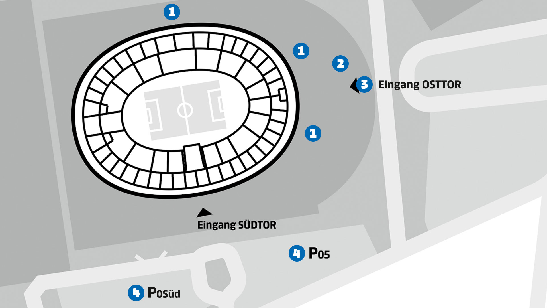 Lageplan des Olympiastadions.