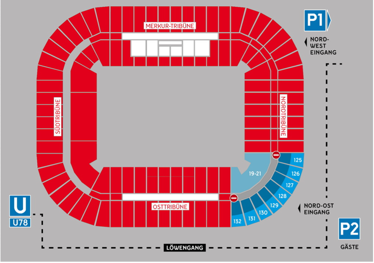Grafik zum Stadionplan der Düsseldorf-Arena.