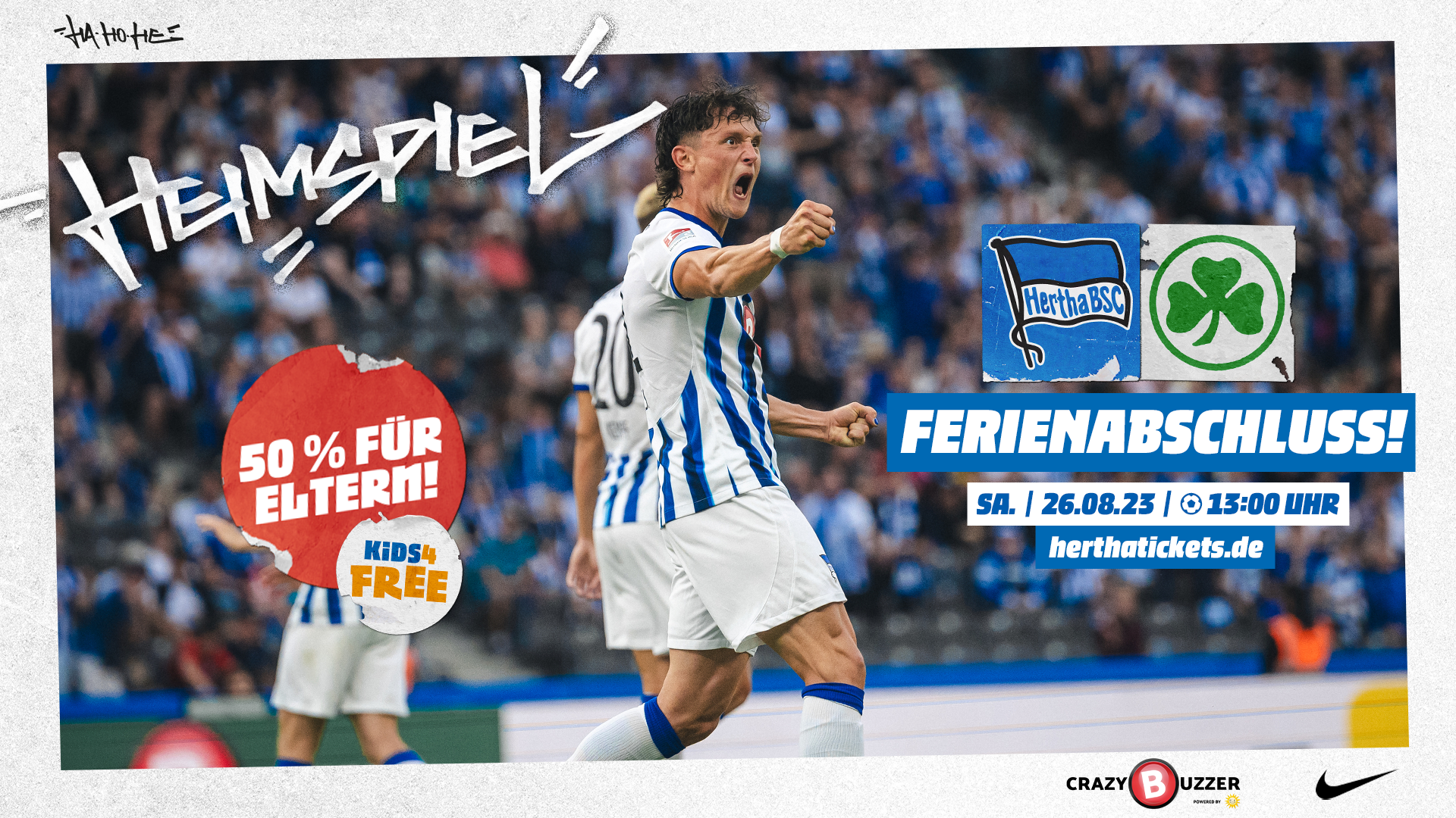 Die Ticketgrafik zum Vorverkauf für das Heimspiel gegen Fürth.