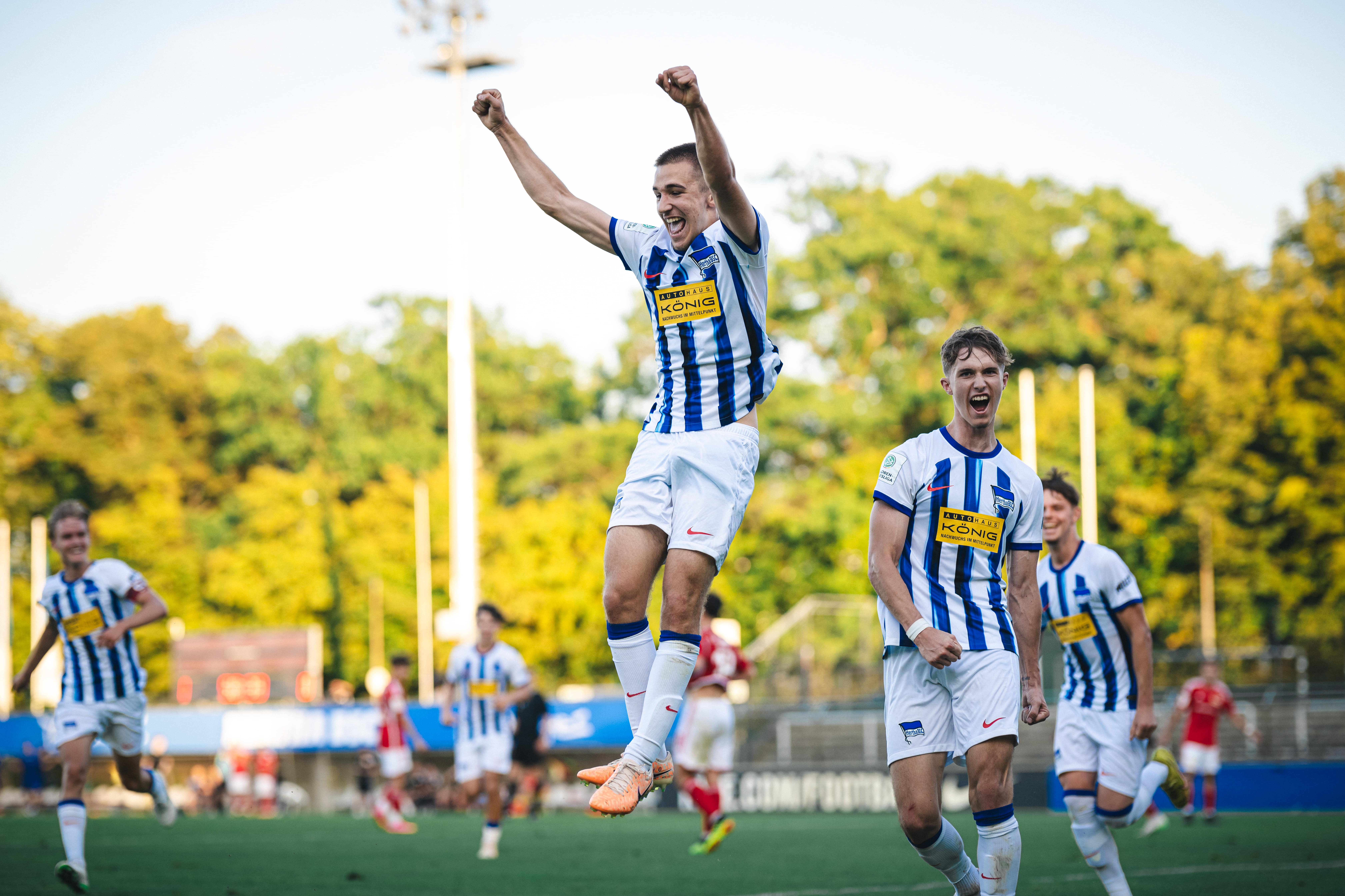 Unsere U19 jubelt gegen den 1. FC Union.
