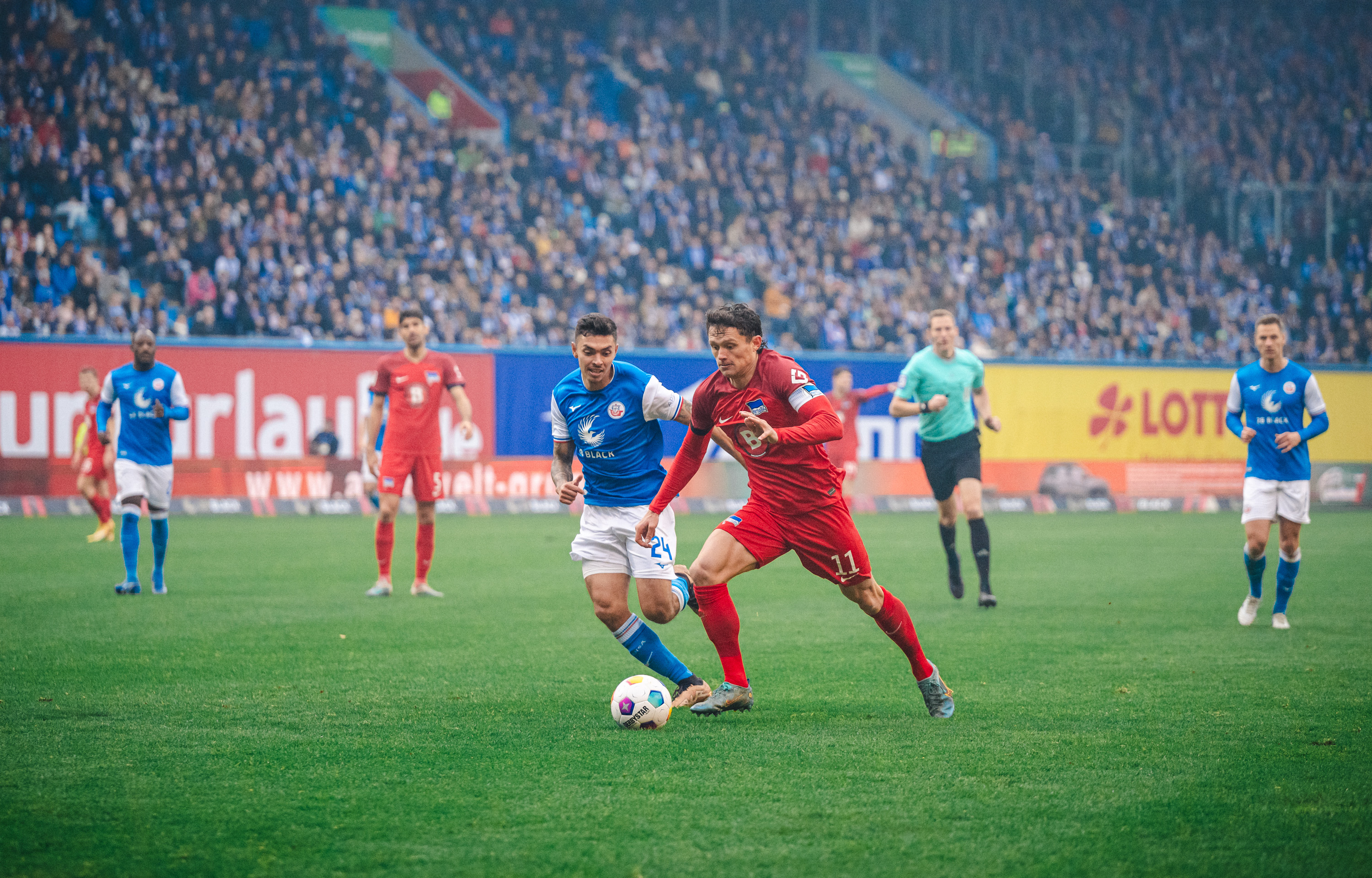 Captain Fabian Reese on the ball.