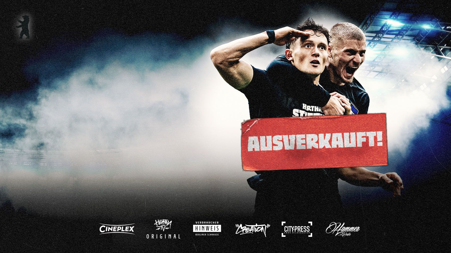 Die Ankündigungsgrafik der Premiere der 4. Episode der Hertha-Doku.