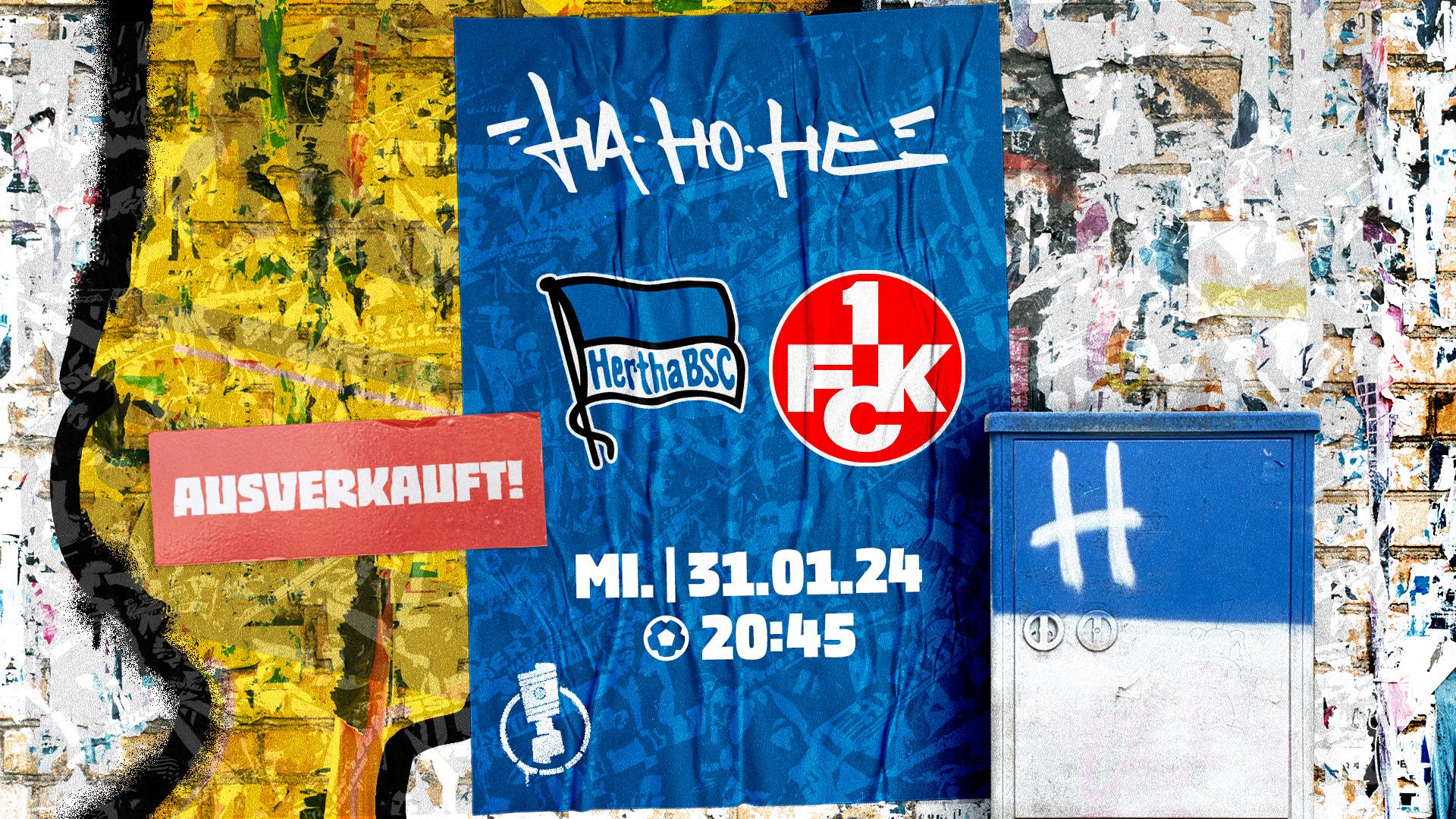 Die Grafik zur Ansetzung des Pokal-Heimspiels gegen den 1. FC Kaiserslautern.