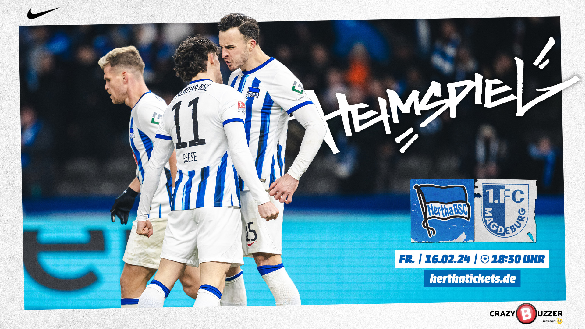 Die Ticketgrafik für das Heimspiel gegen den 1. FC Magdeburg mit Haris Tabaković und Fabian Reese.