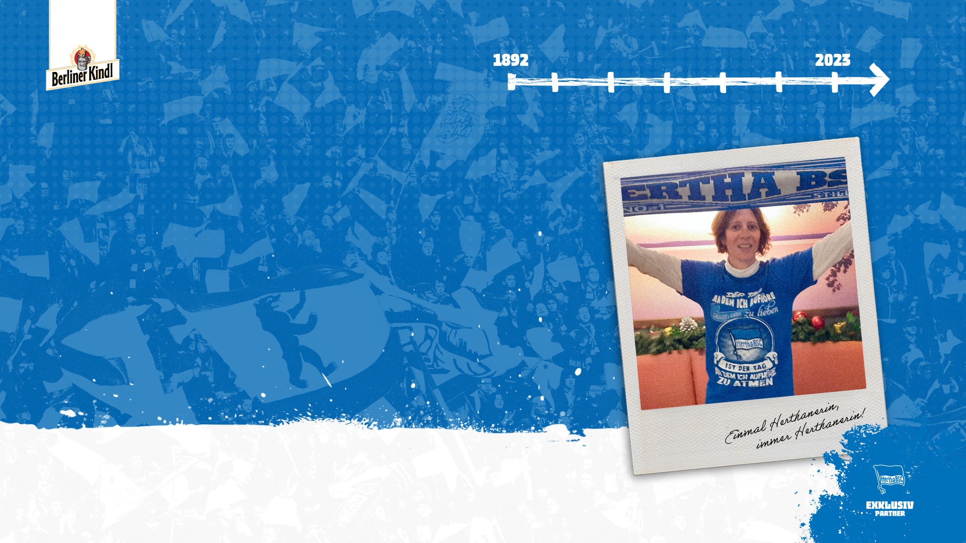 Grafik zum Hertha-Moment mit Herthanerin Michaela Hunholz.