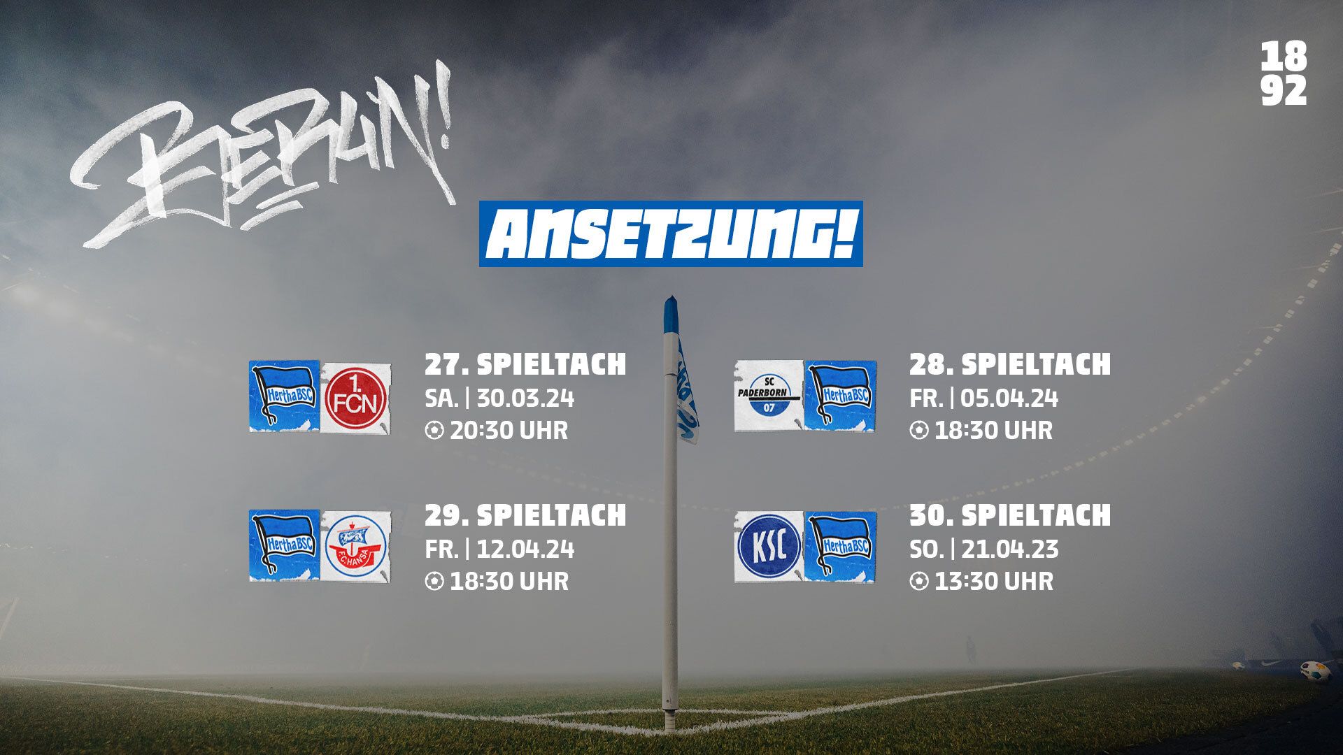 Unsere Ansetzungen in der Grafik.
