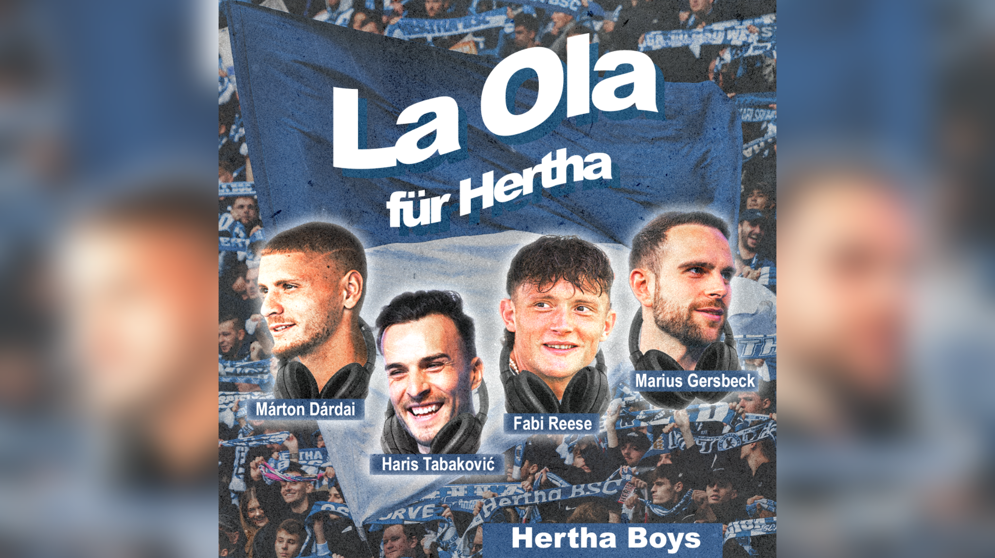Die vier Protagonisten des Songs La Ola für Hertha - Part II