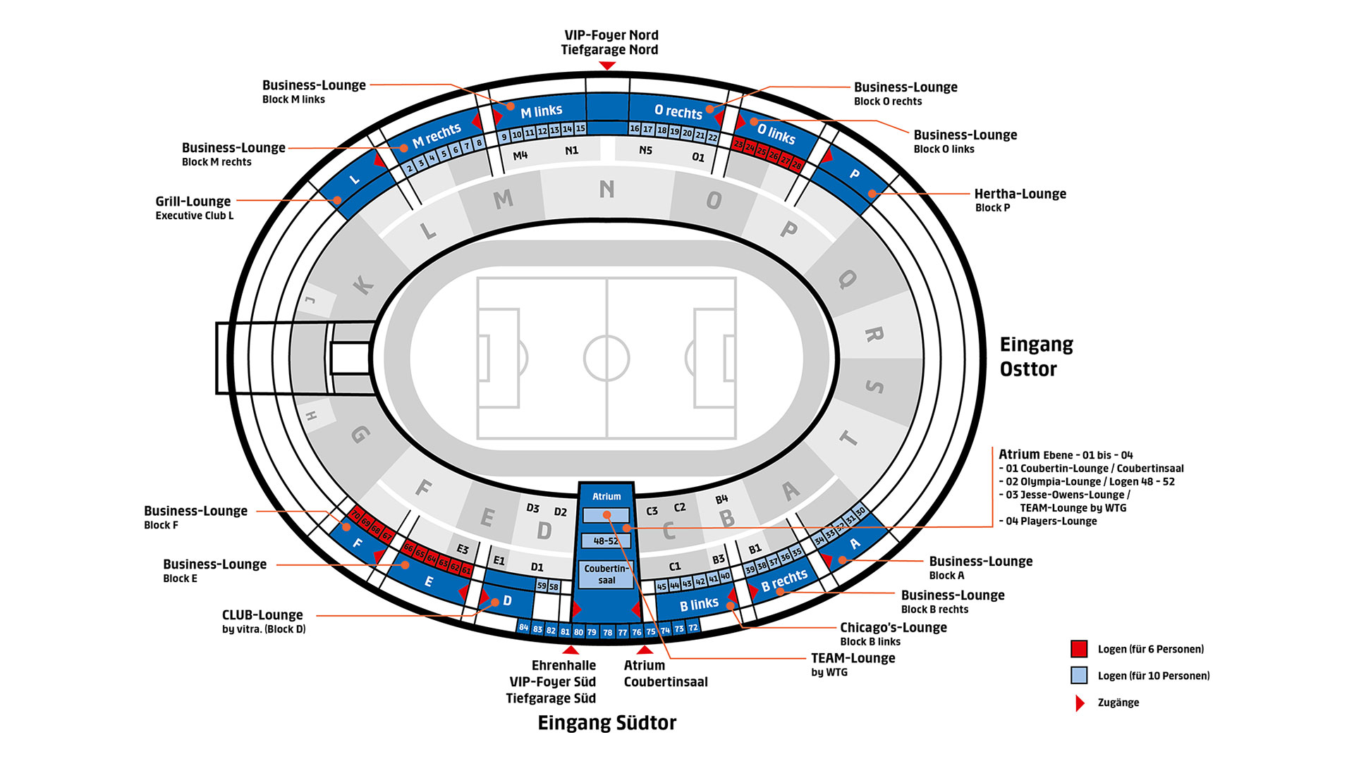 Stadionplan VIP-Bereiche