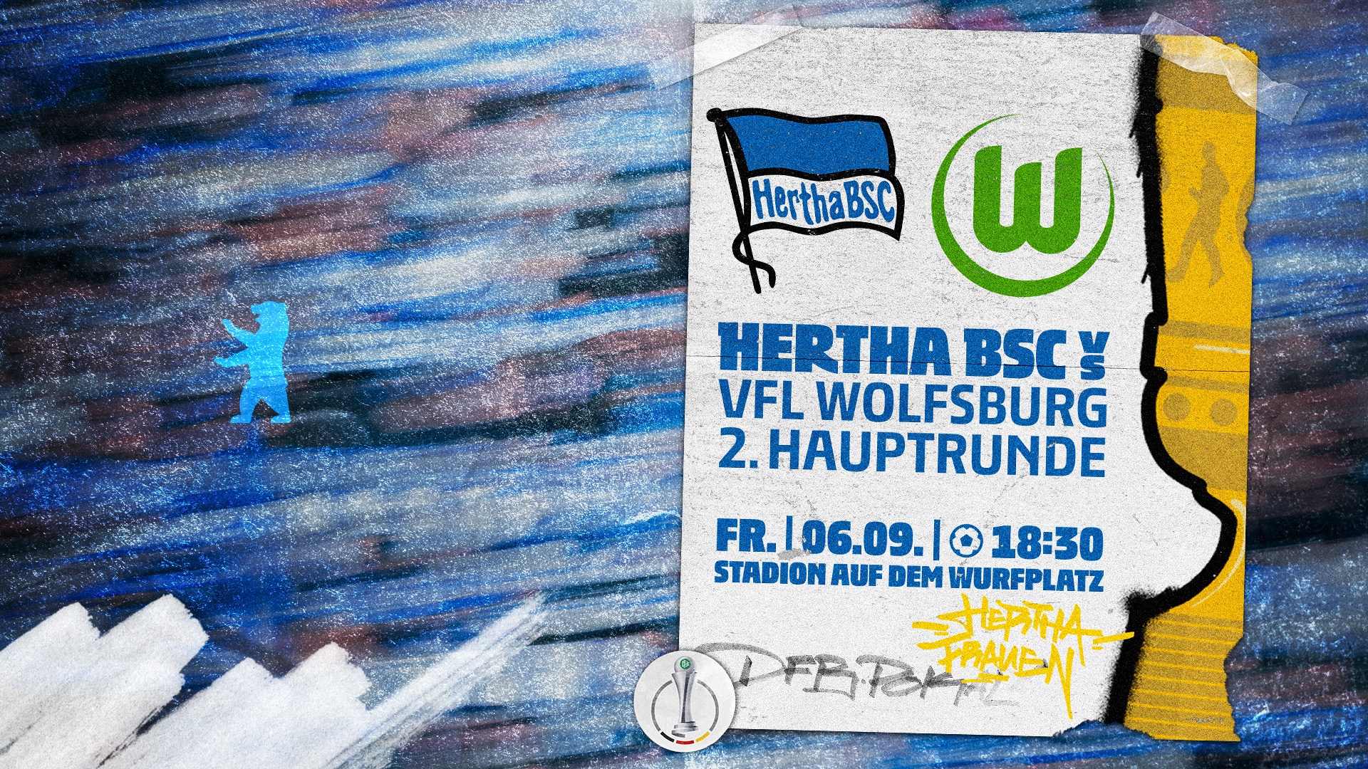 Die Ansetzungsgrafik fürs Zweitrundenspiel der Frauen gegen Wolfsburg.