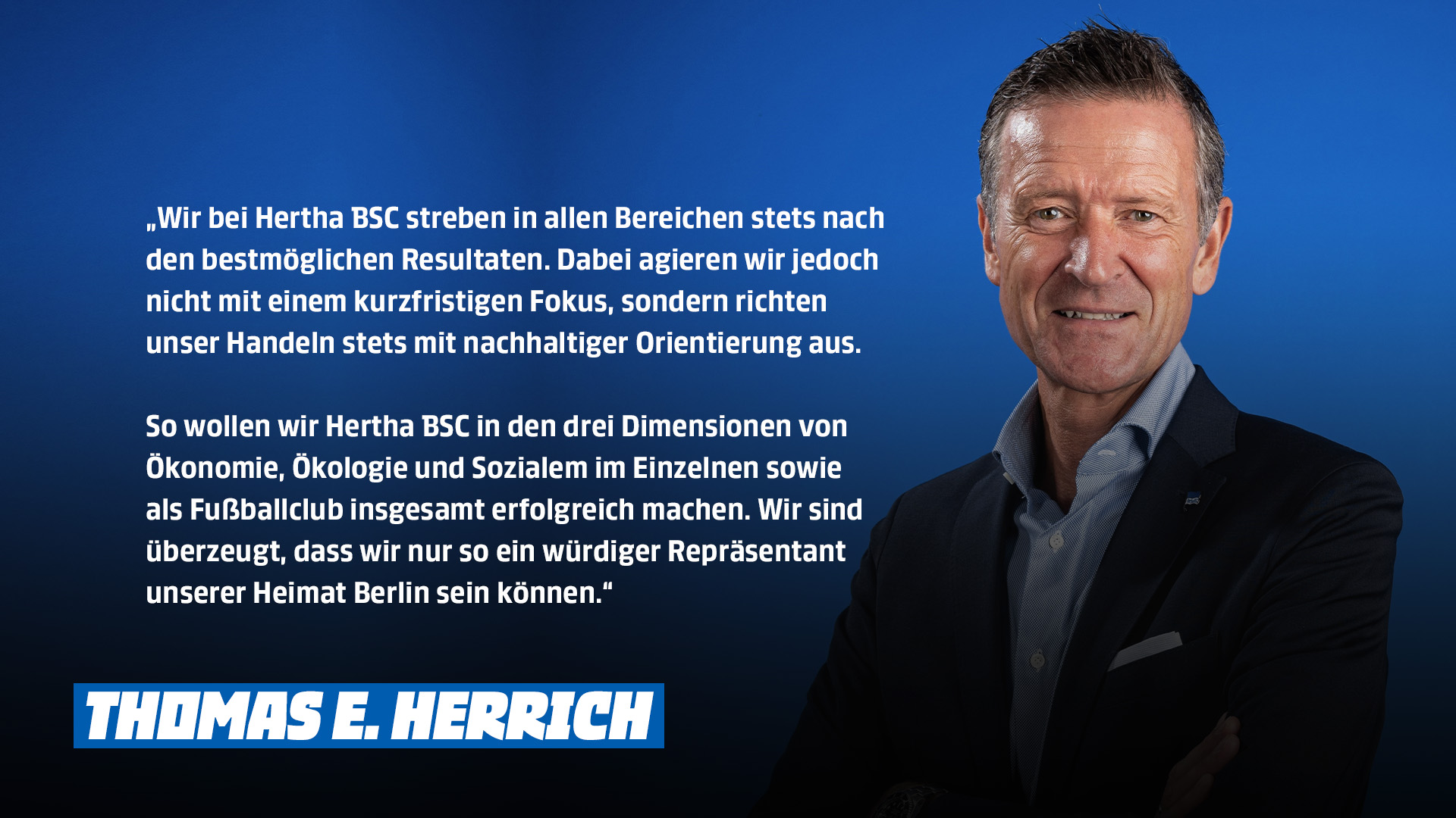 Statement unseres Geschäftsführers Thomas E. Herrich zur Nachhaltigkeit.