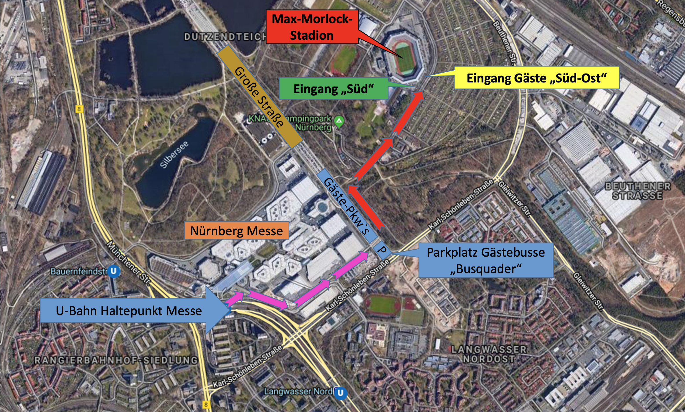 Der Park- und Anmarschplan für Nürnberg.