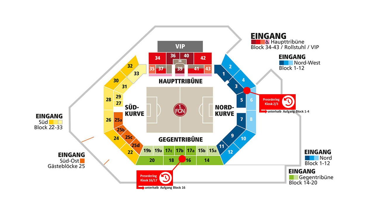 Der Plan des Max-Morlock-Stadions.