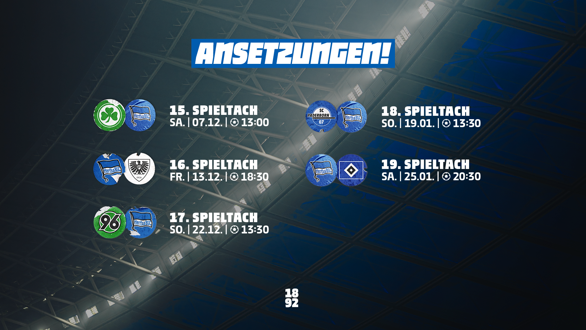 Die Ansetzungen der Kalenderwoche 45.