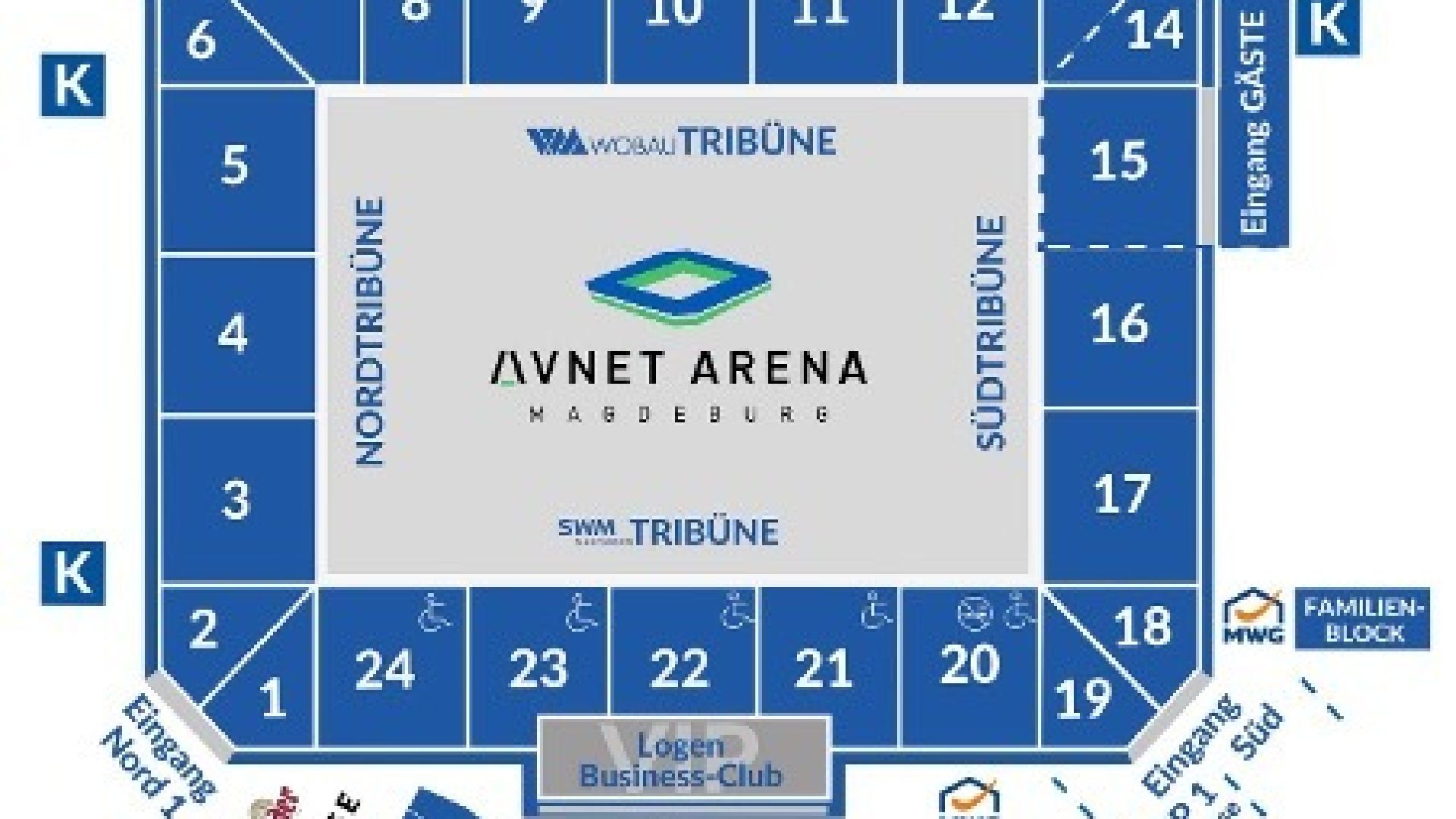Der Stadionplan der Avnet-Arena.