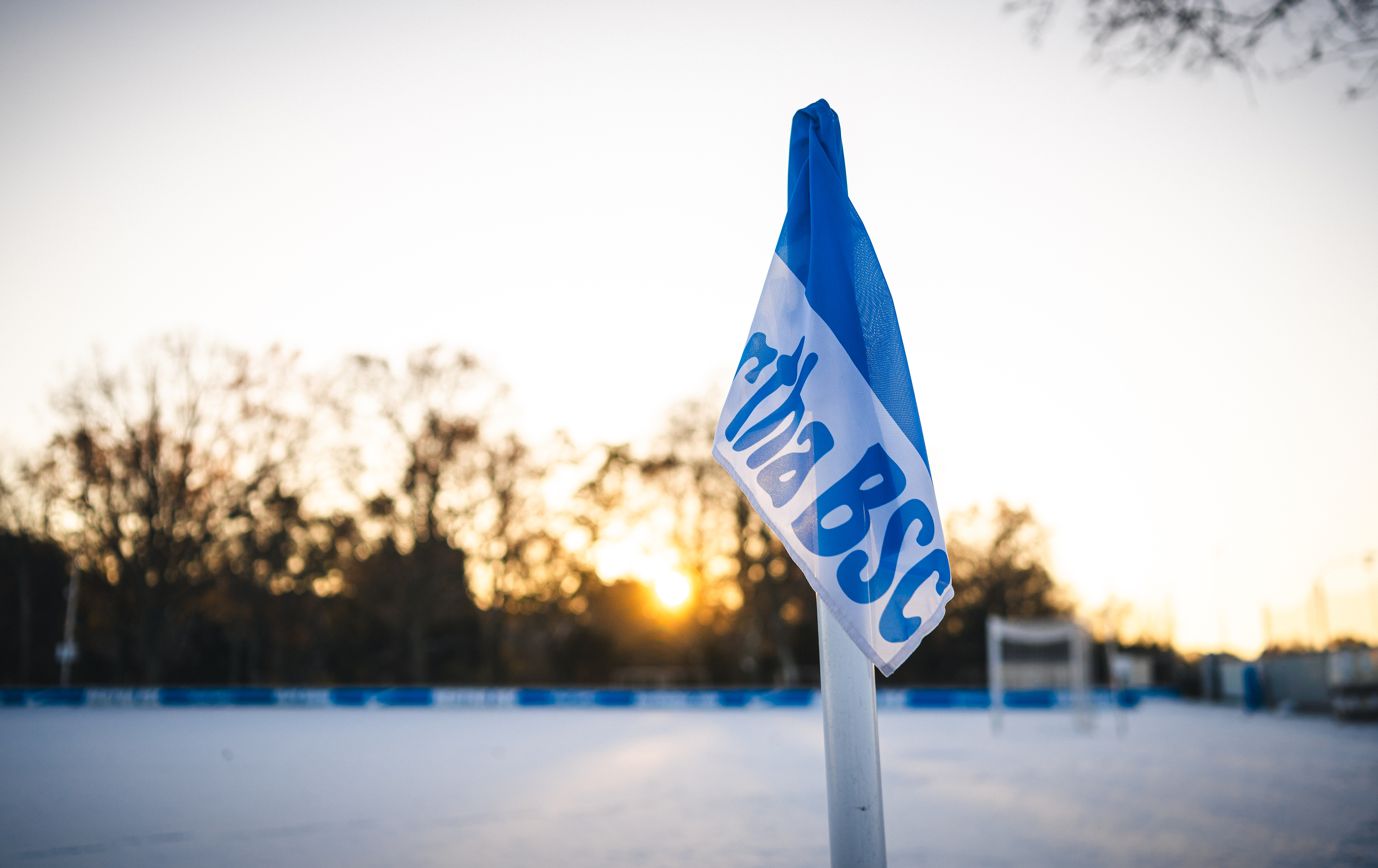 Ein Trainingsplatz im Winter.